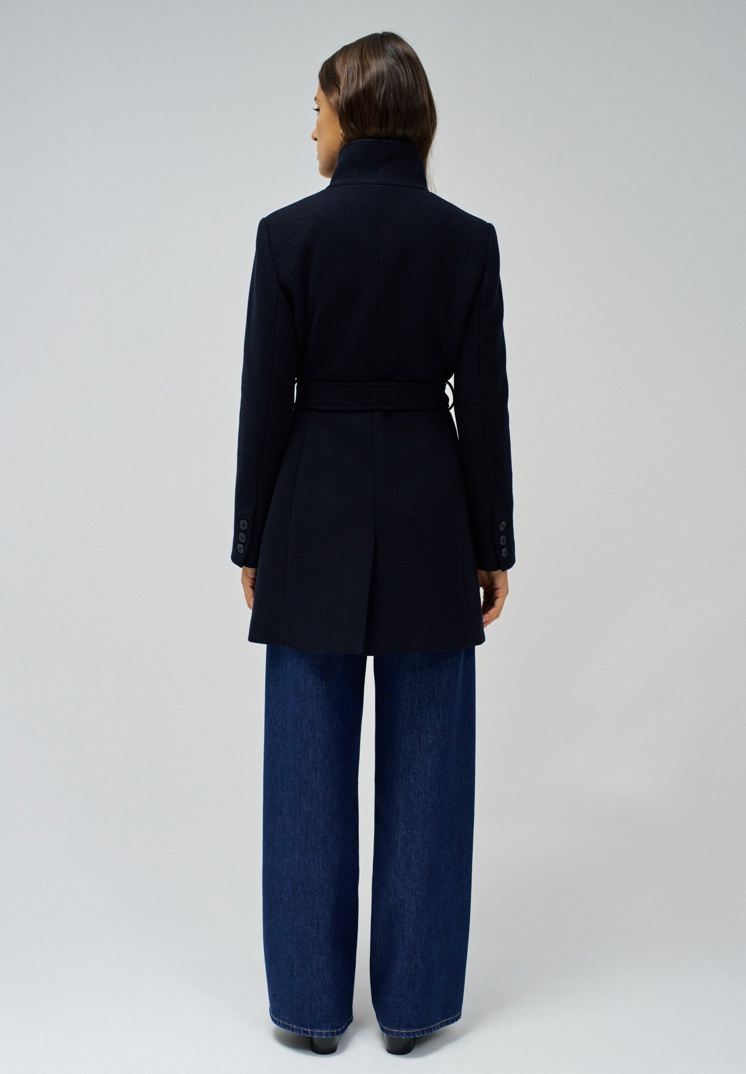The Reimagined Wool Coat in Dark Blue Jackets Salsa Jeans