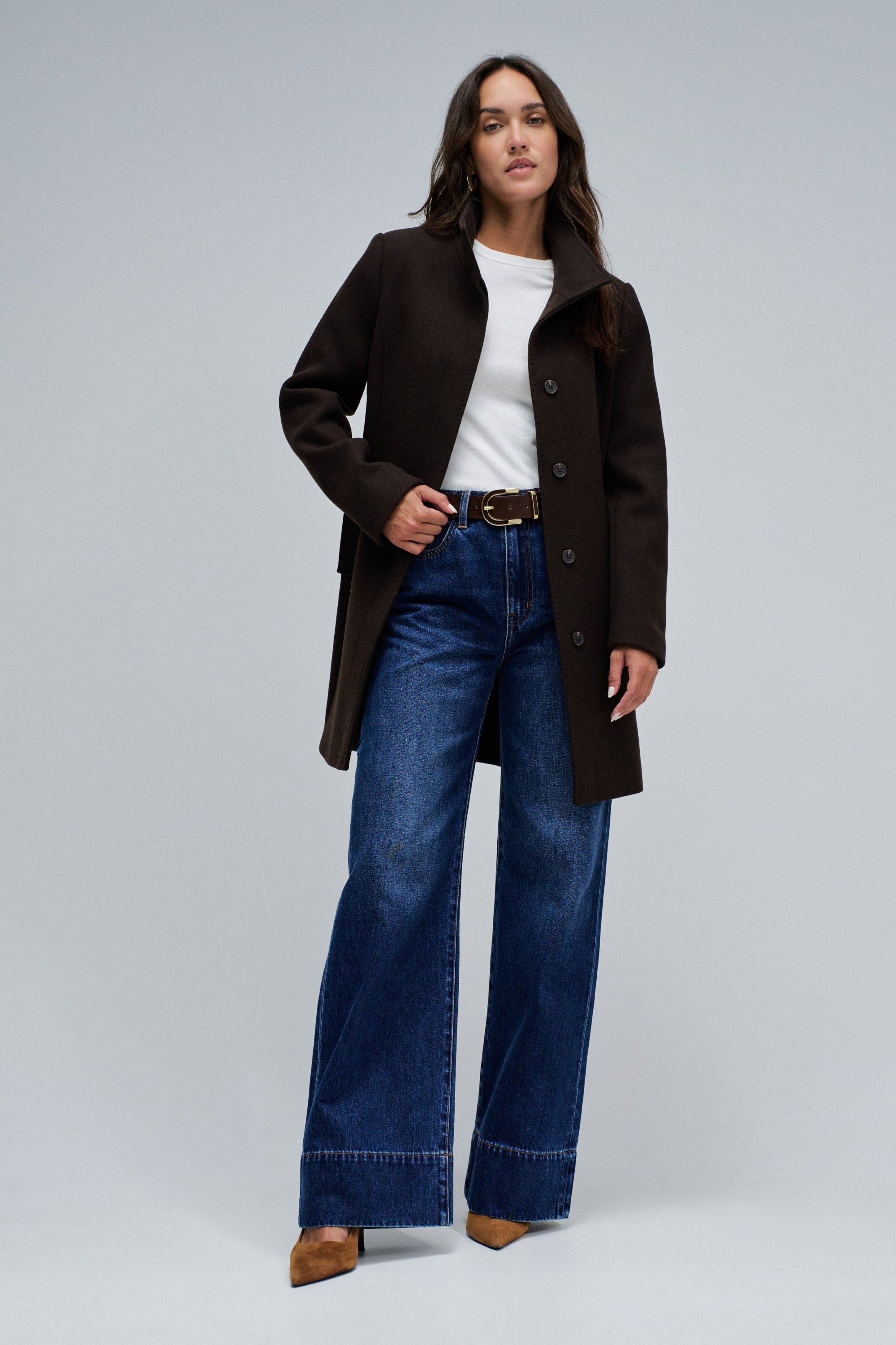 The Reimagined Wool Coat in Dark Brown Jackets Salsa Jeans