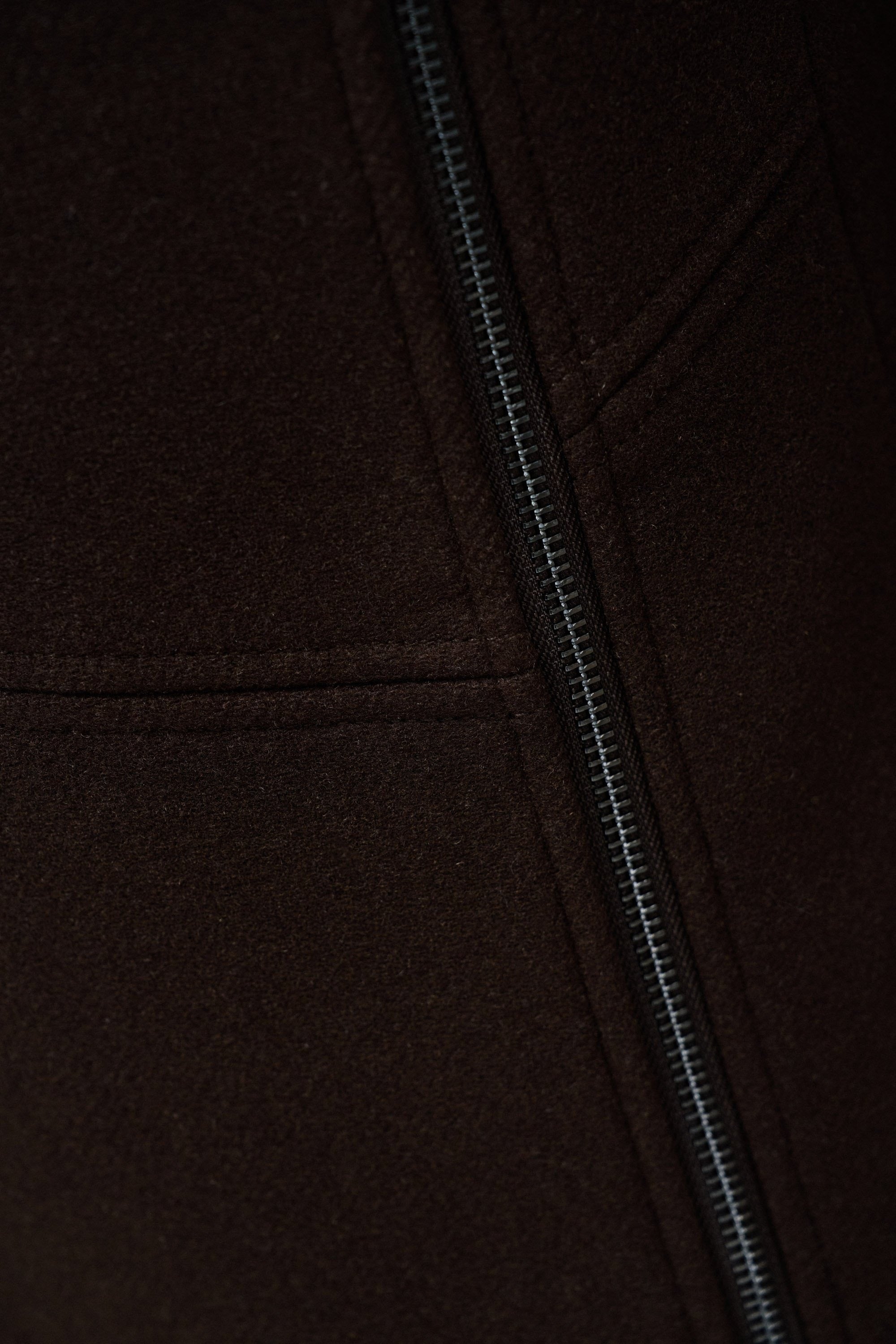 Wool Coat With Fur Collar in Dark Brown Jackets Salsa Jeans