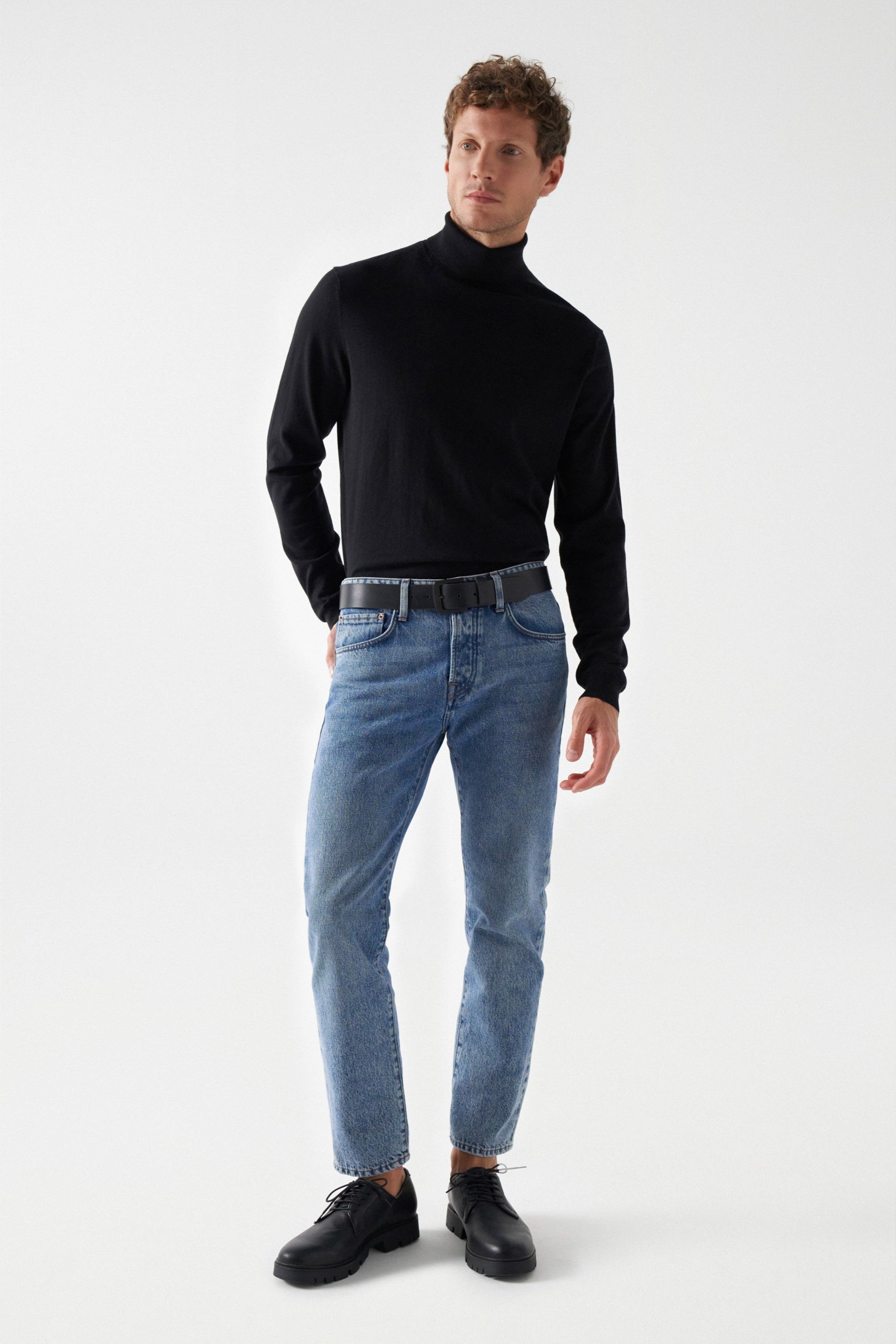 Basic Leather Belt in Black Belt Salsa Jeans
