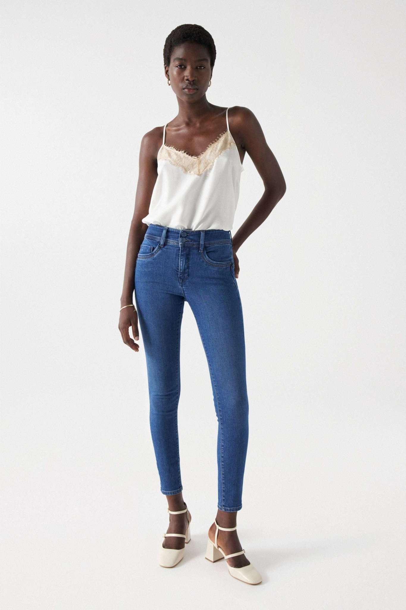 Secret With Sparkling in Medium Wash Jeans Salsa Jeans
