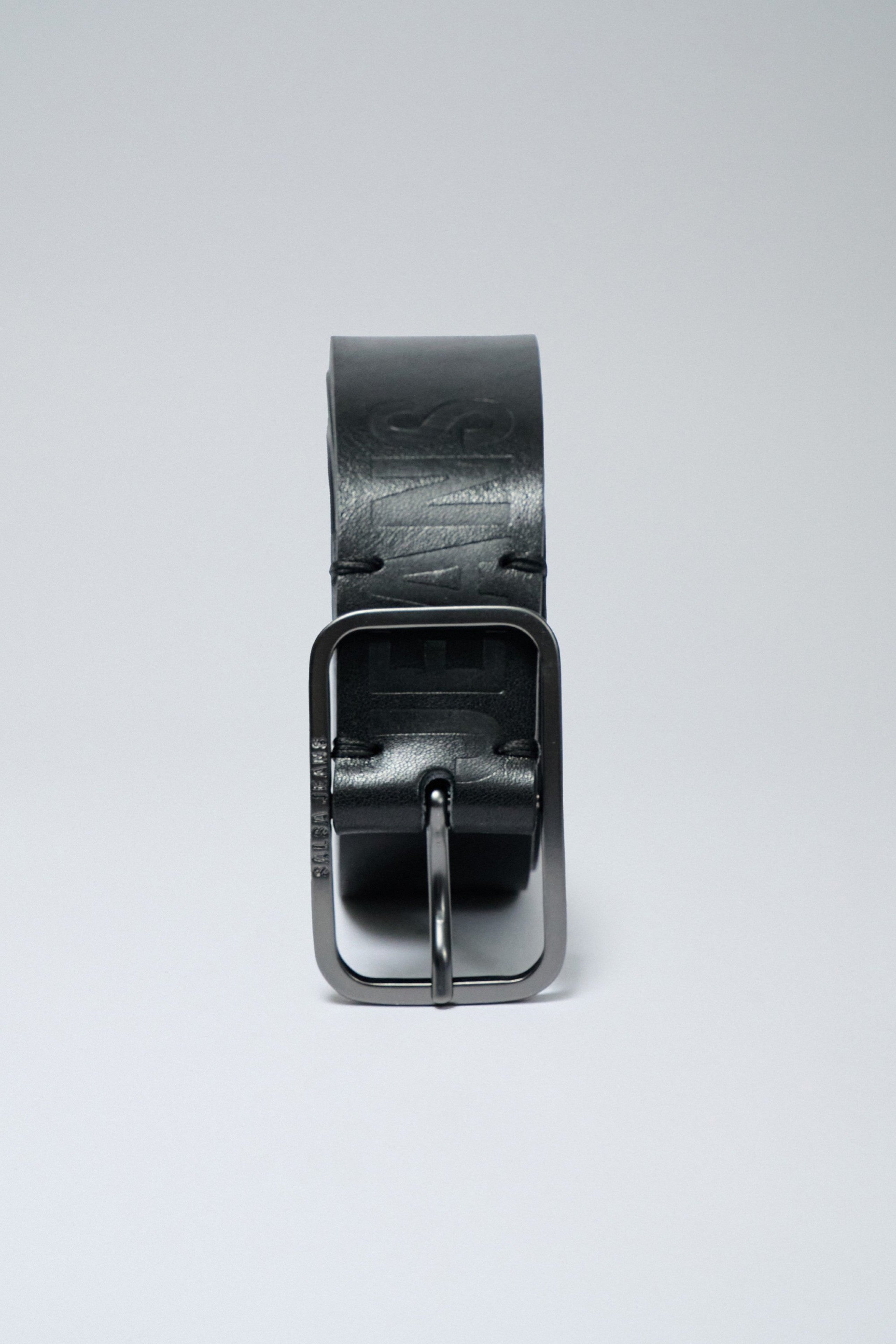 Embossed Salsa Jeans Leather Belt in Black Belt Salsa Jeans