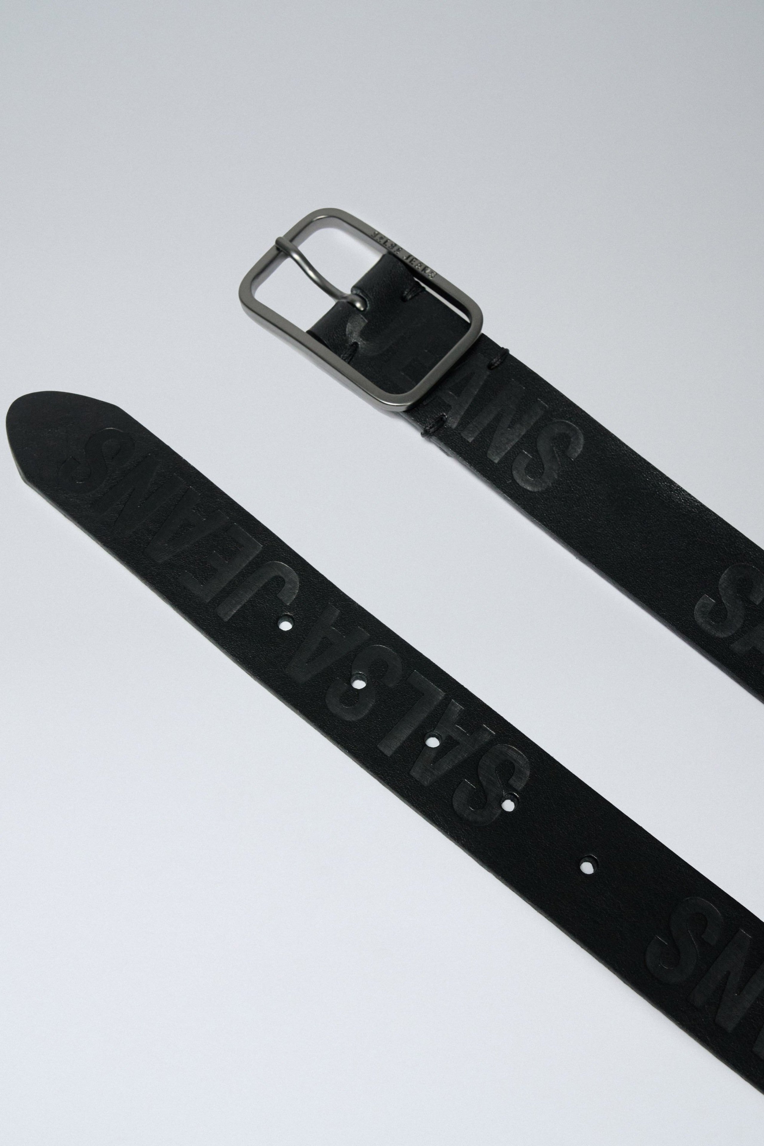 Embossed Salsa Jeans Leather Belt in Black Belt Salsa Jeans