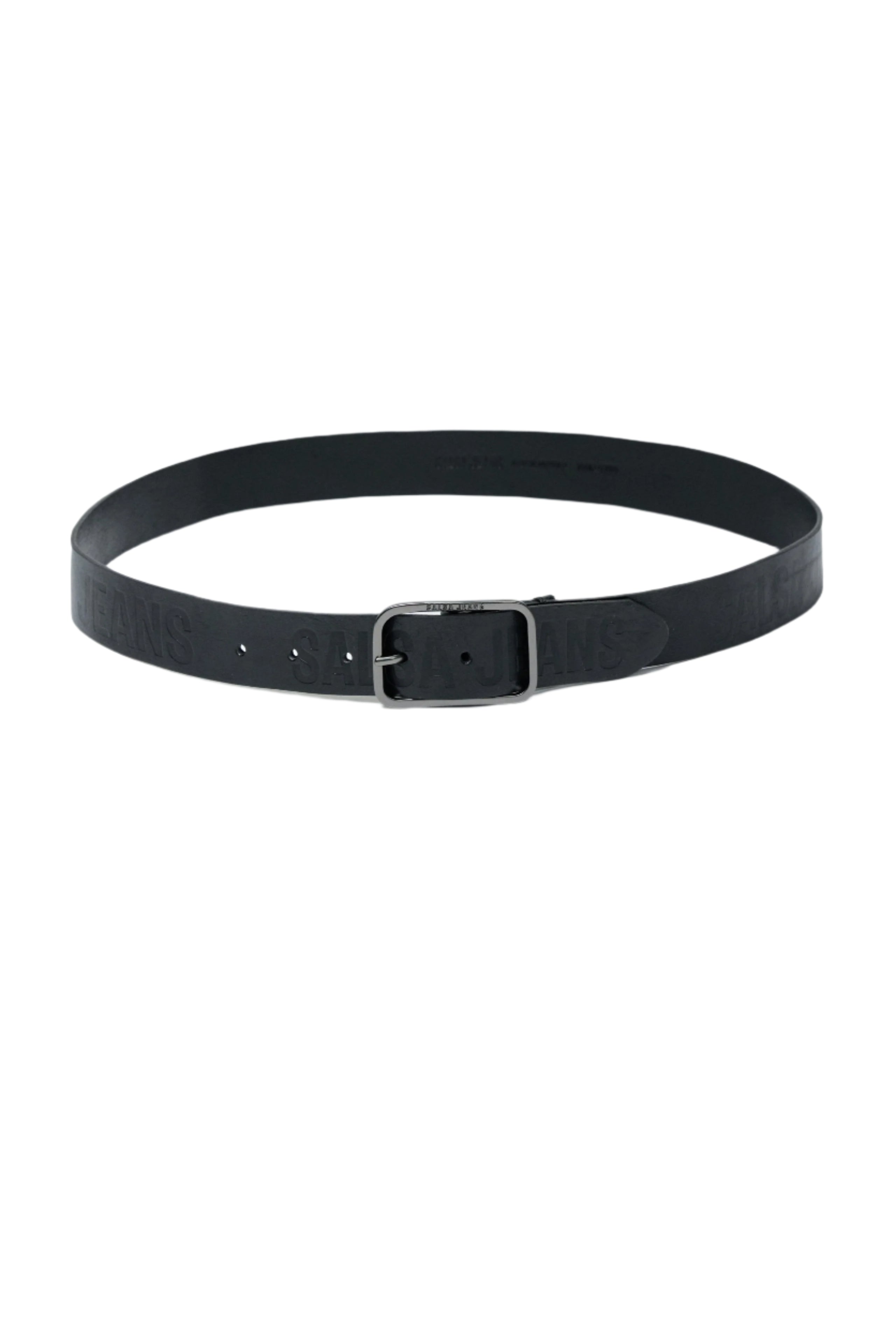 Embossed Salsa Jeans Leather Belt in Black Belt Salsa Jeans