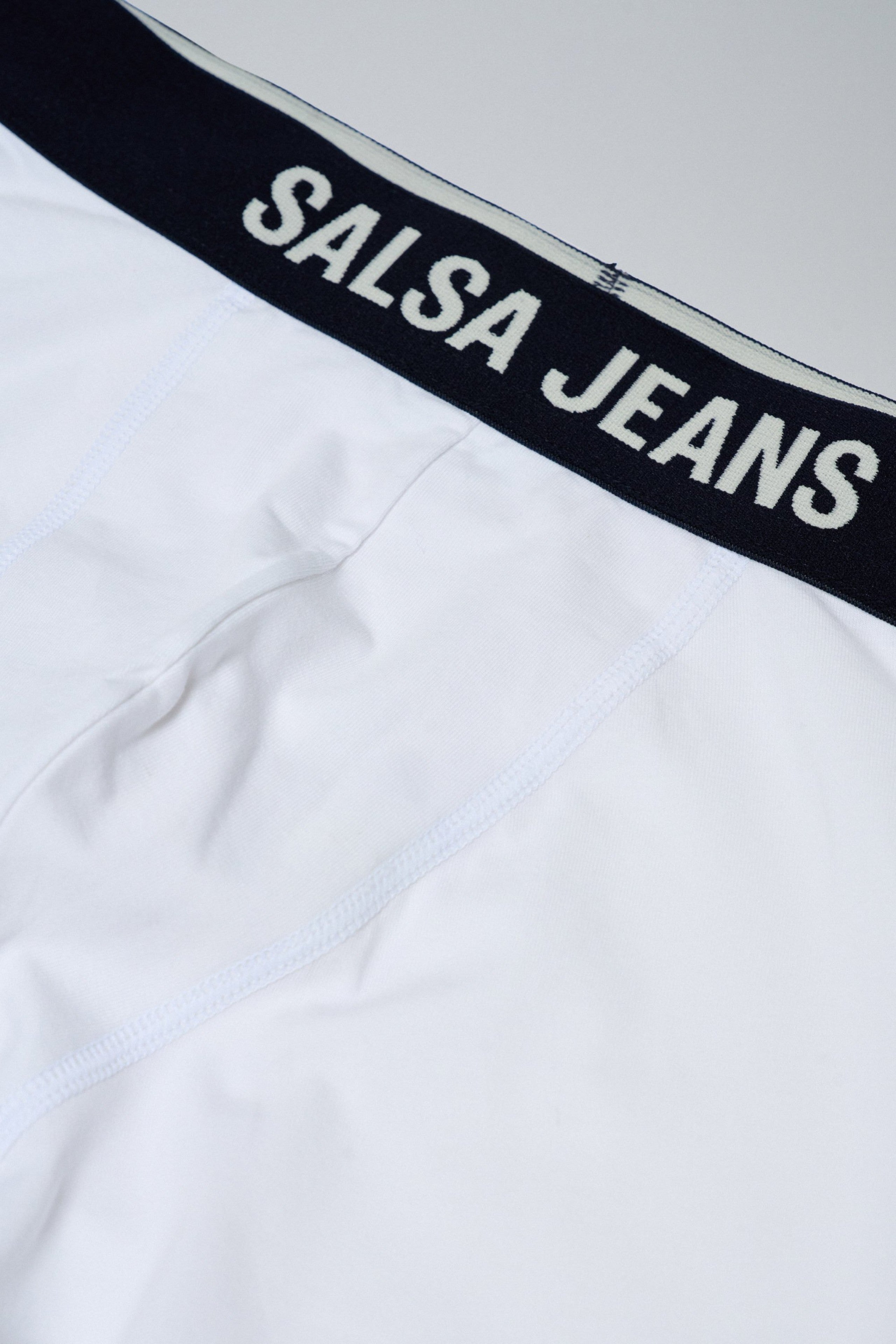 3 Branding And Solid Trunks Pack In White Underwear Salsa Jeans