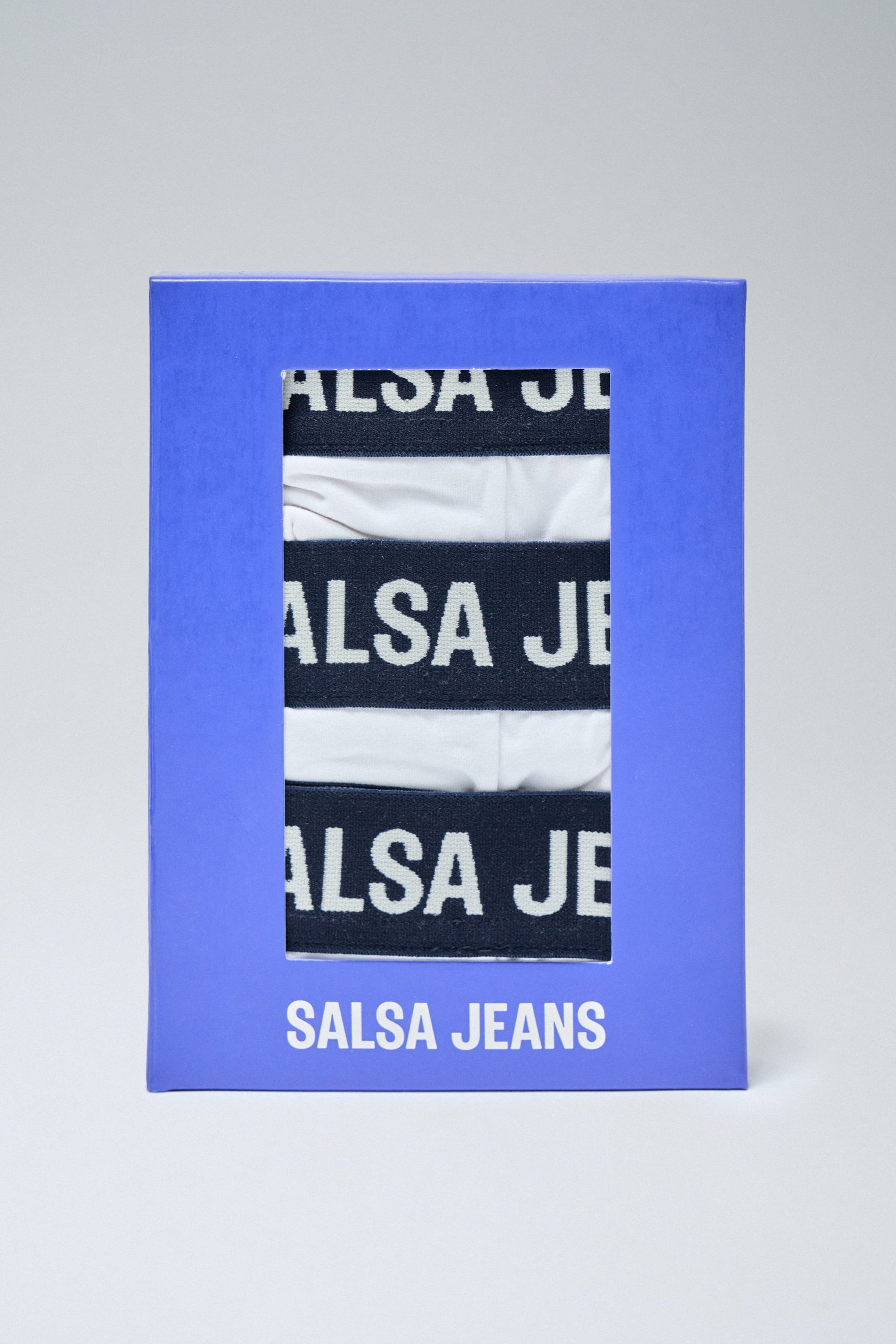 3 Branding And Solid Trunks Pack In White Underwear Salsa Jeans