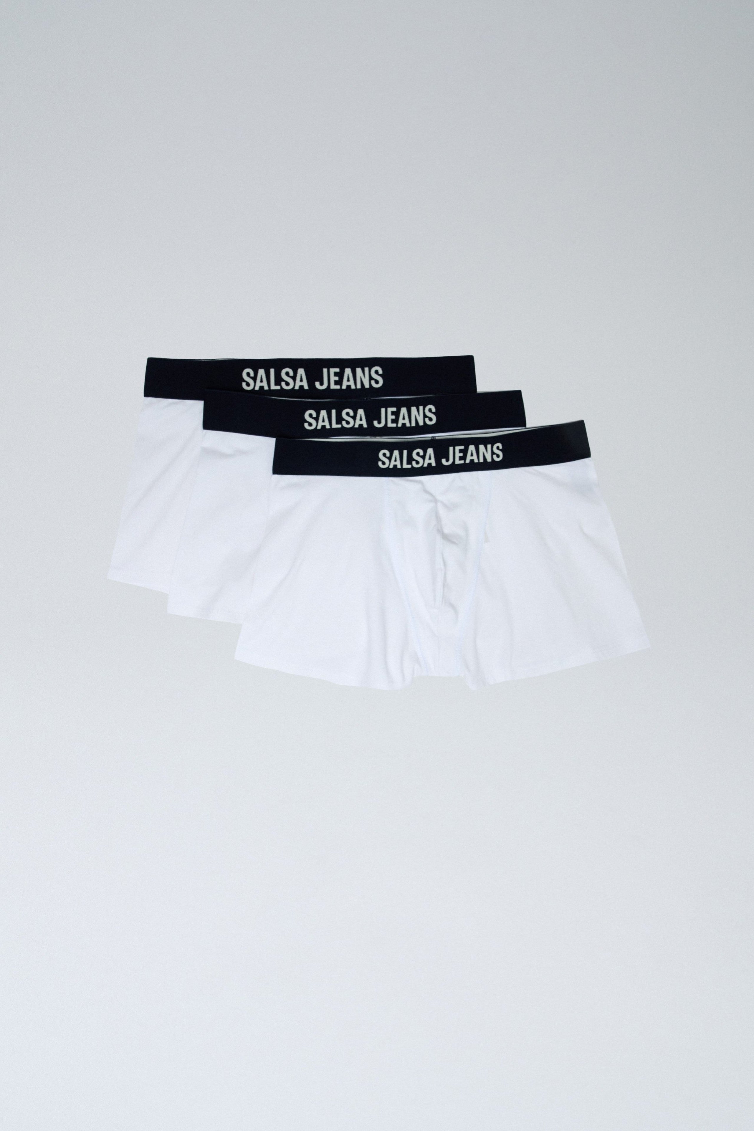 3 Branding And Solid Trunks Pack In White Underwear Salsa Jeans