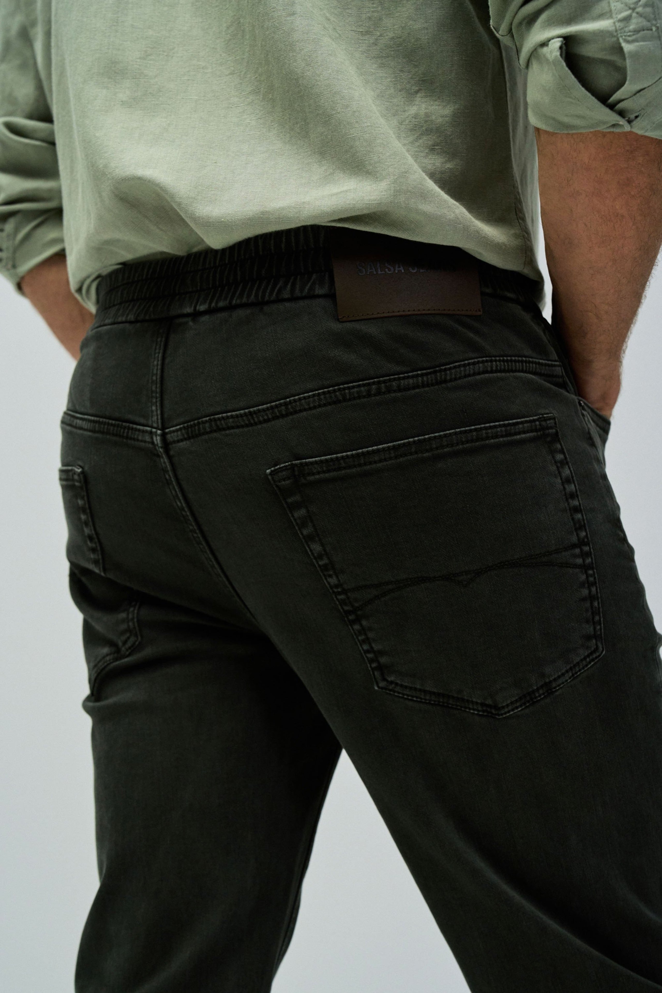 Regular Jogger S-Activ Colors in Dark Green Pants Salsa Jeans