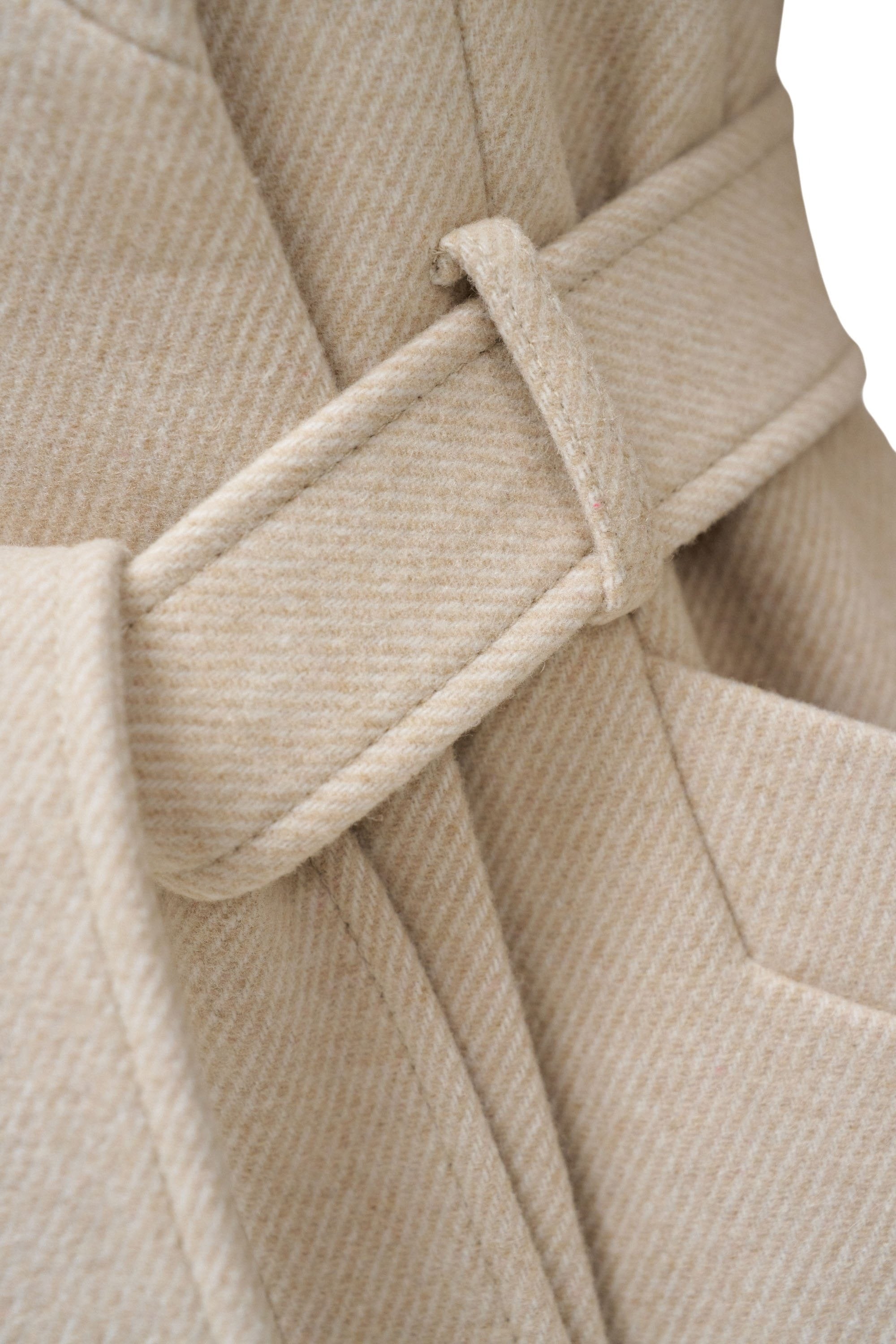 Long Wool Peacoat With Belt in Light Beige V1 Jackets Salsa Jeans