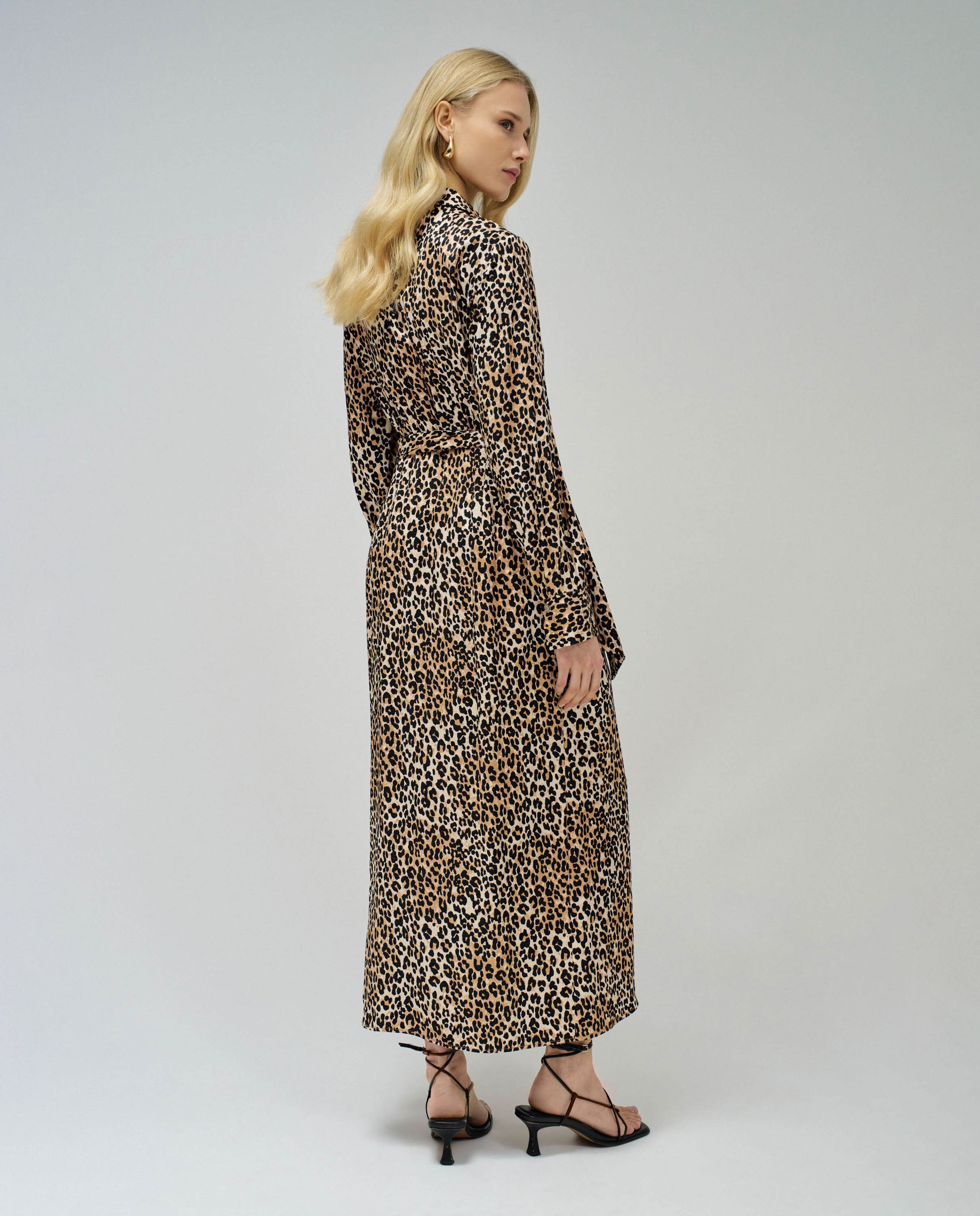 Shirtdress with Animal Print in Dark Pearl Dresses Salsa Jeans