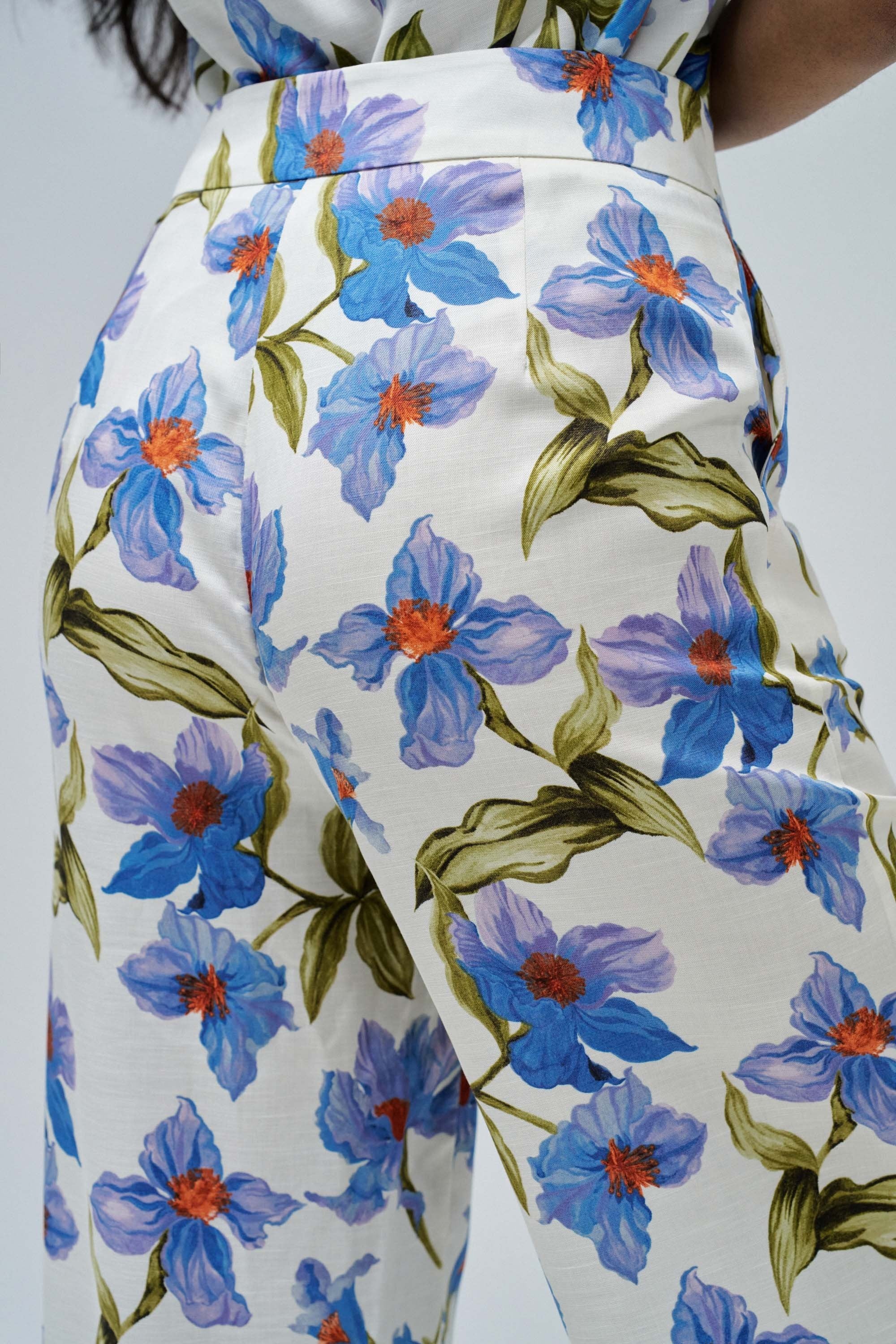 Printed Trousers in Medium Blue V1 Pants Salsa Jeans