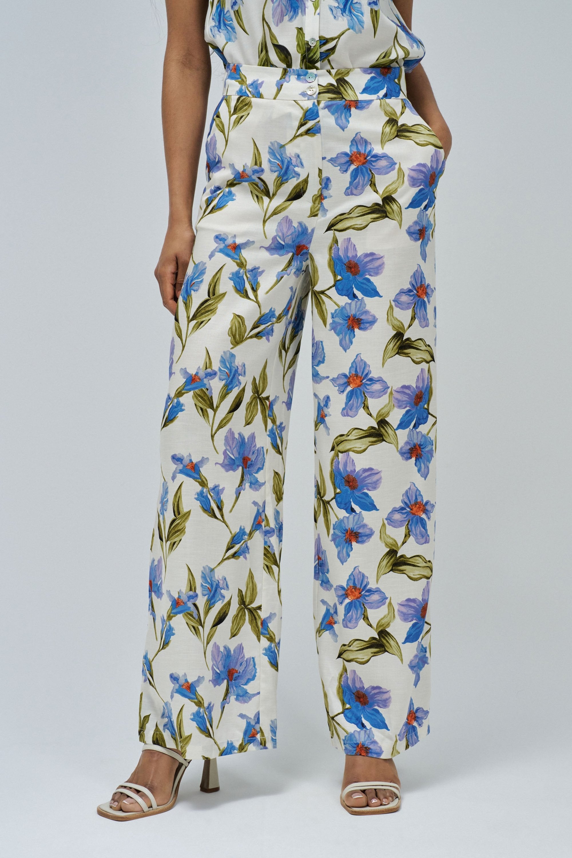 Printed Trousers in Medium Blue V1 Pants Salsa Jeans
