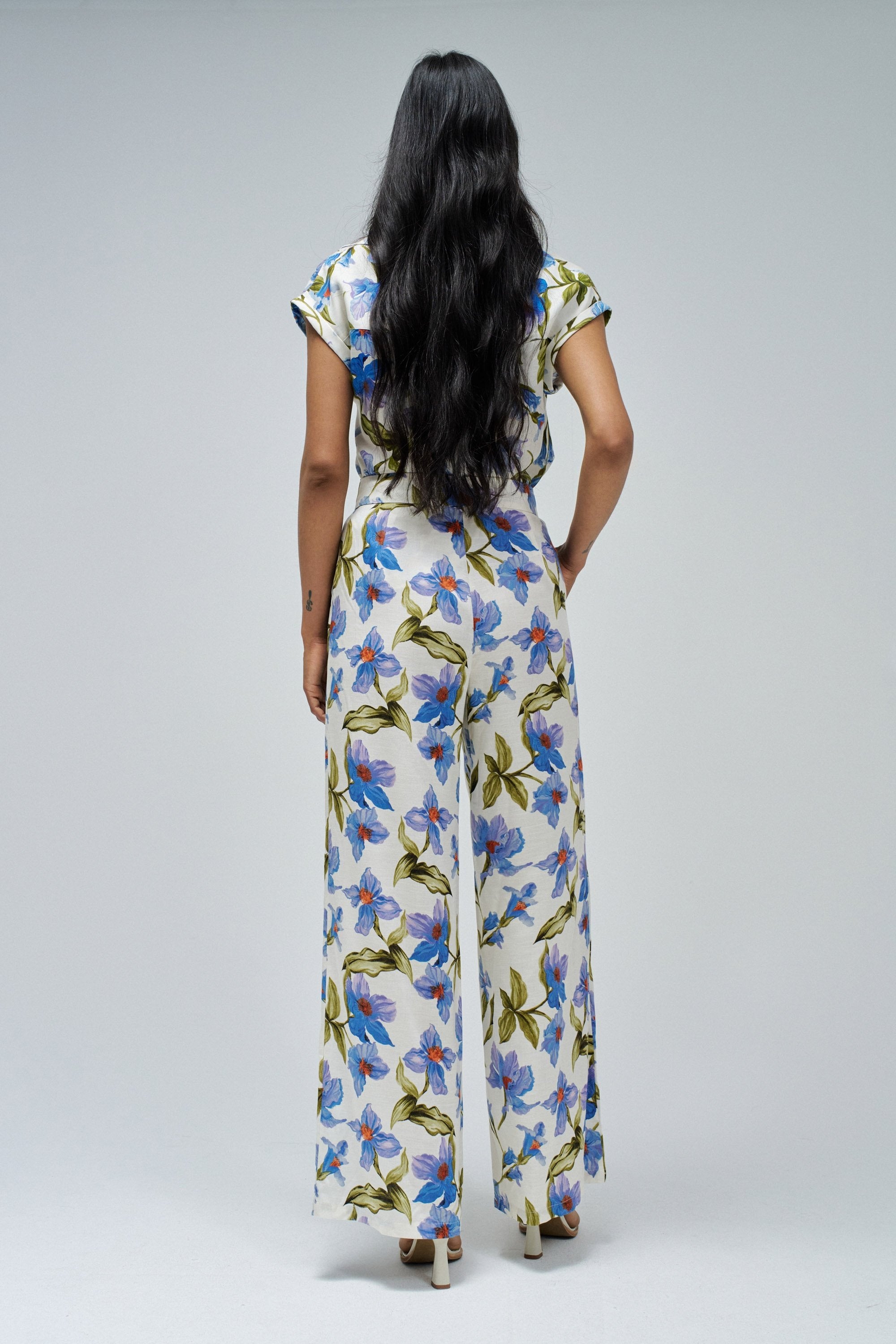 Printed Trousers in Medium Blue V1 Pants Salsa Jeans