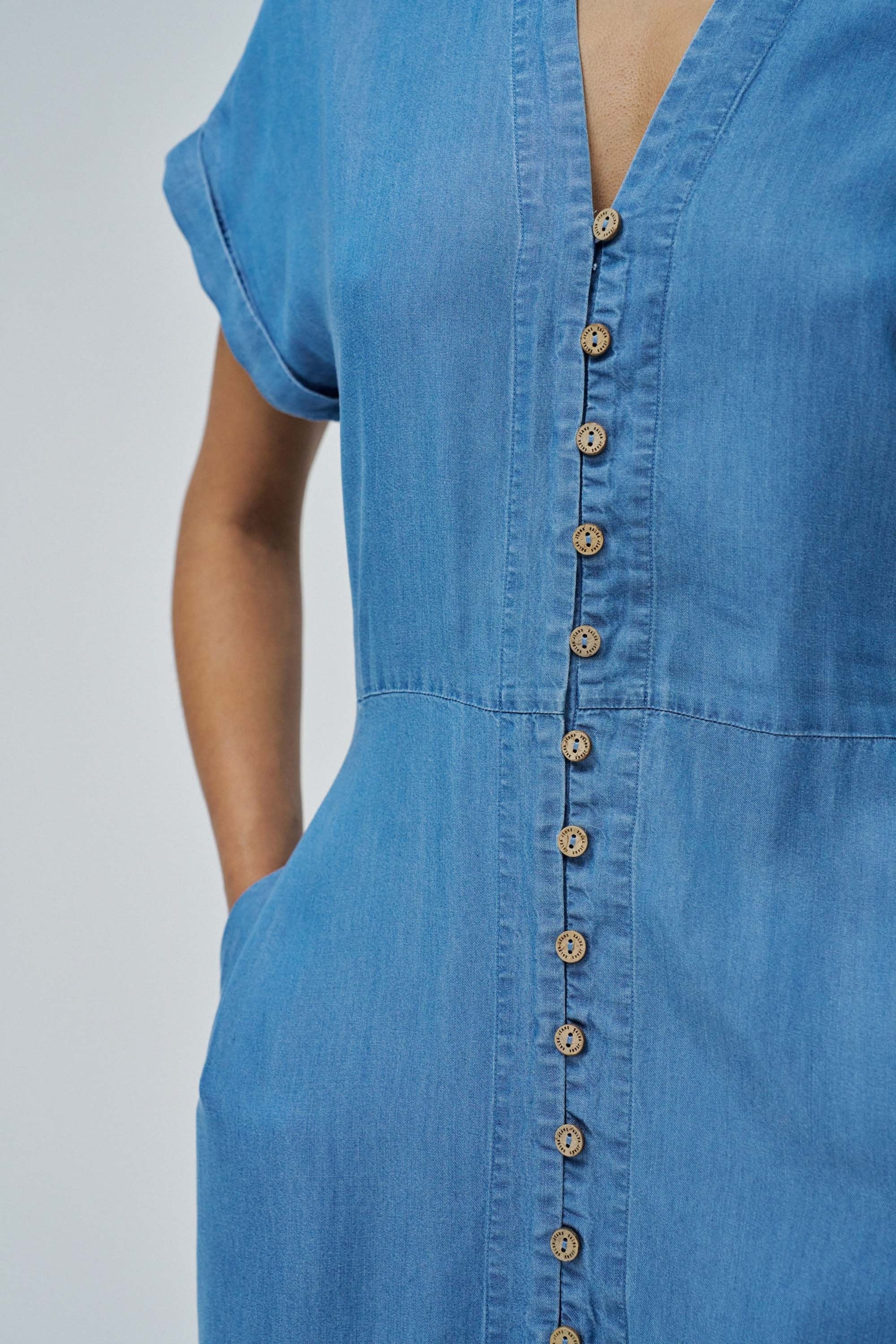 Lightdenim Dress With Belt in Medium Light Dresses Salsa Jeans