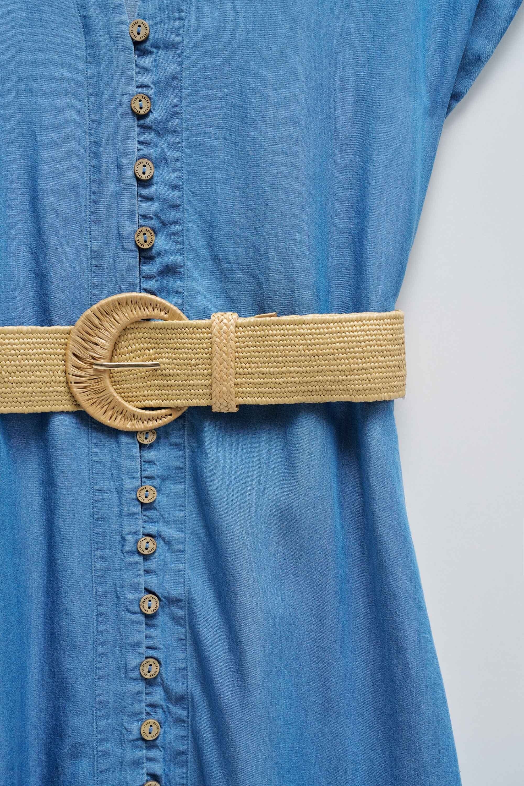 Lightdenim Dress With Belt in Medium Light Dresses Salsa Jeans