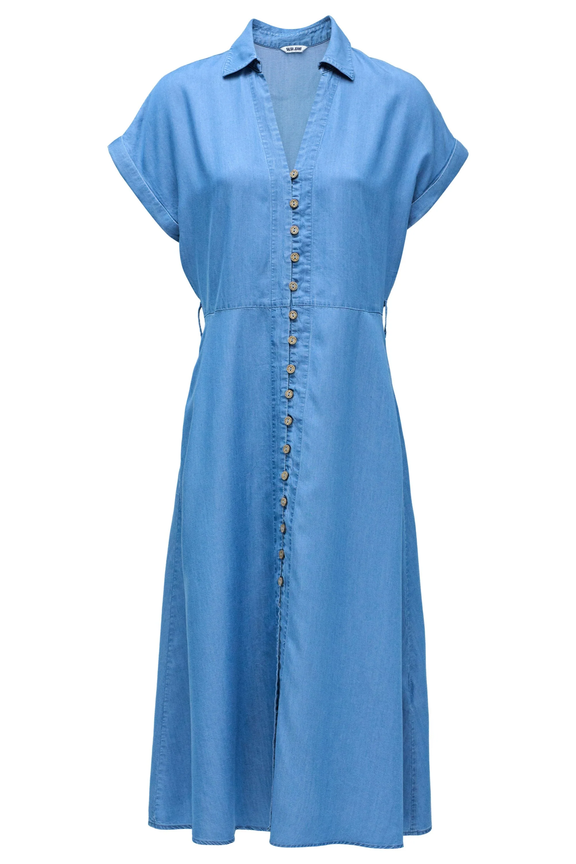 Lightdenim Dress With Belt in Medium Light Dresses Salsa Jeans