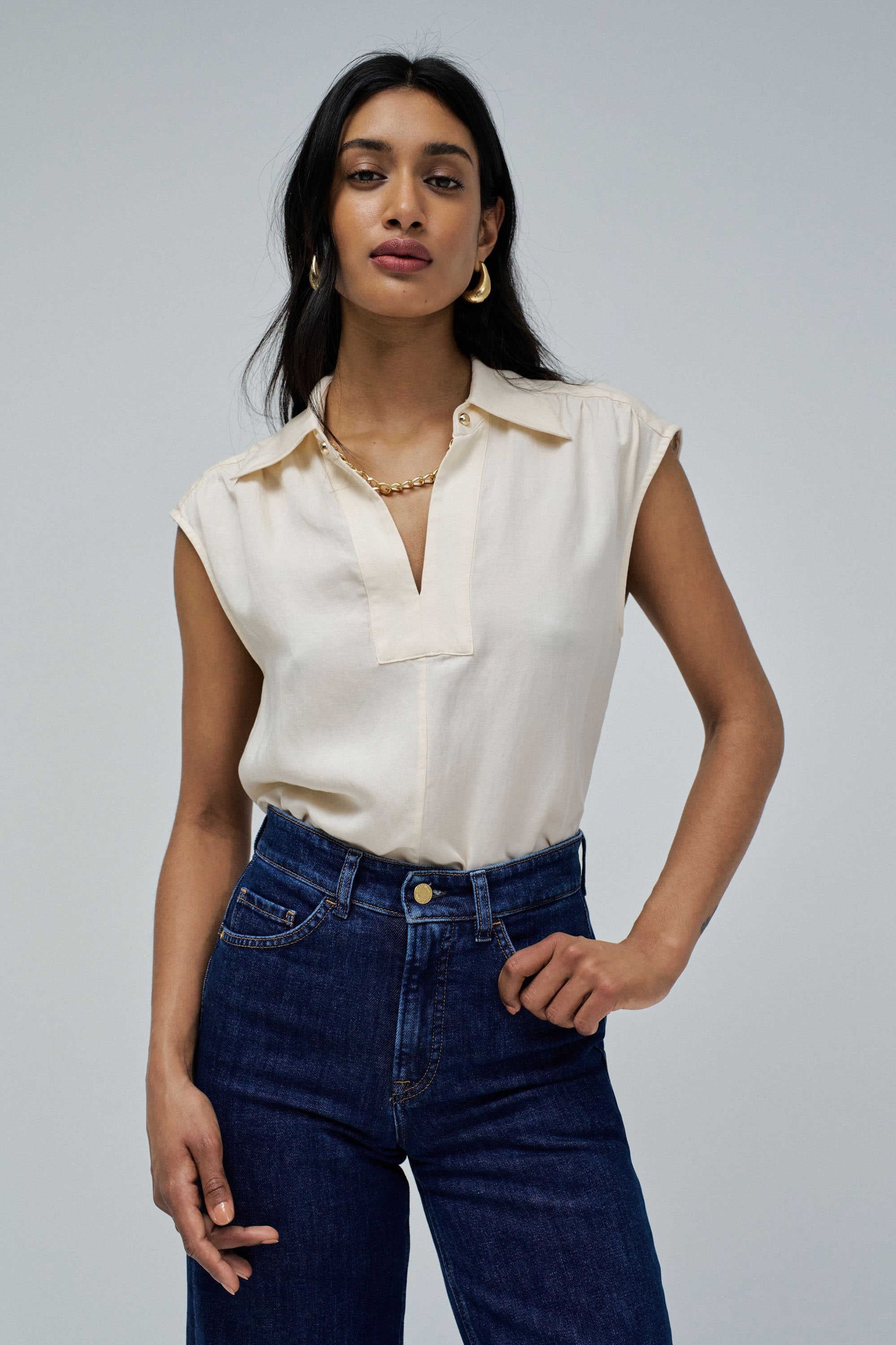 Blouse Lightdenim in Light Pearl Shirts Salsa Jeans