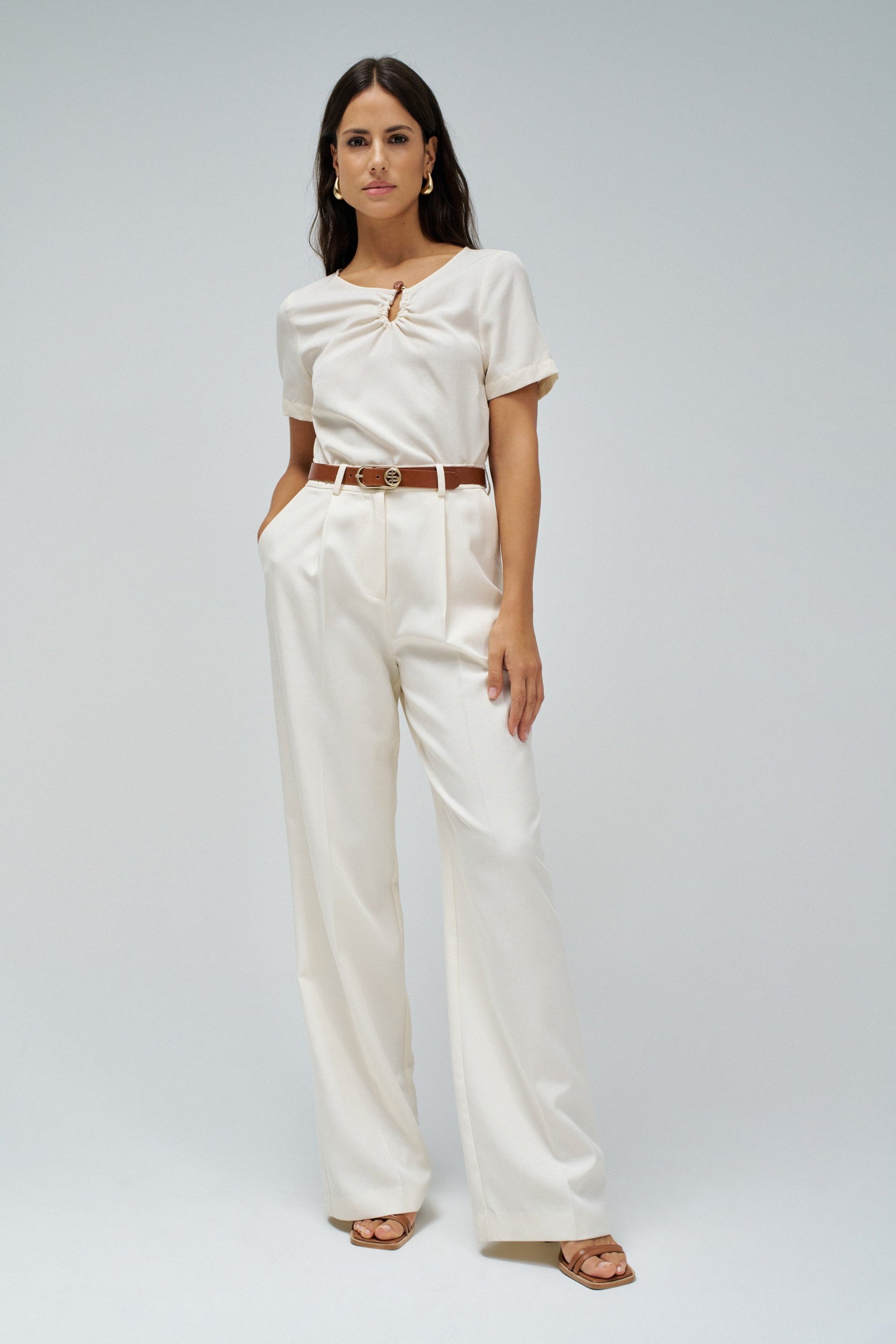 Shirt With Metal Detail in Light Pearl Shirts Salsa Jeans