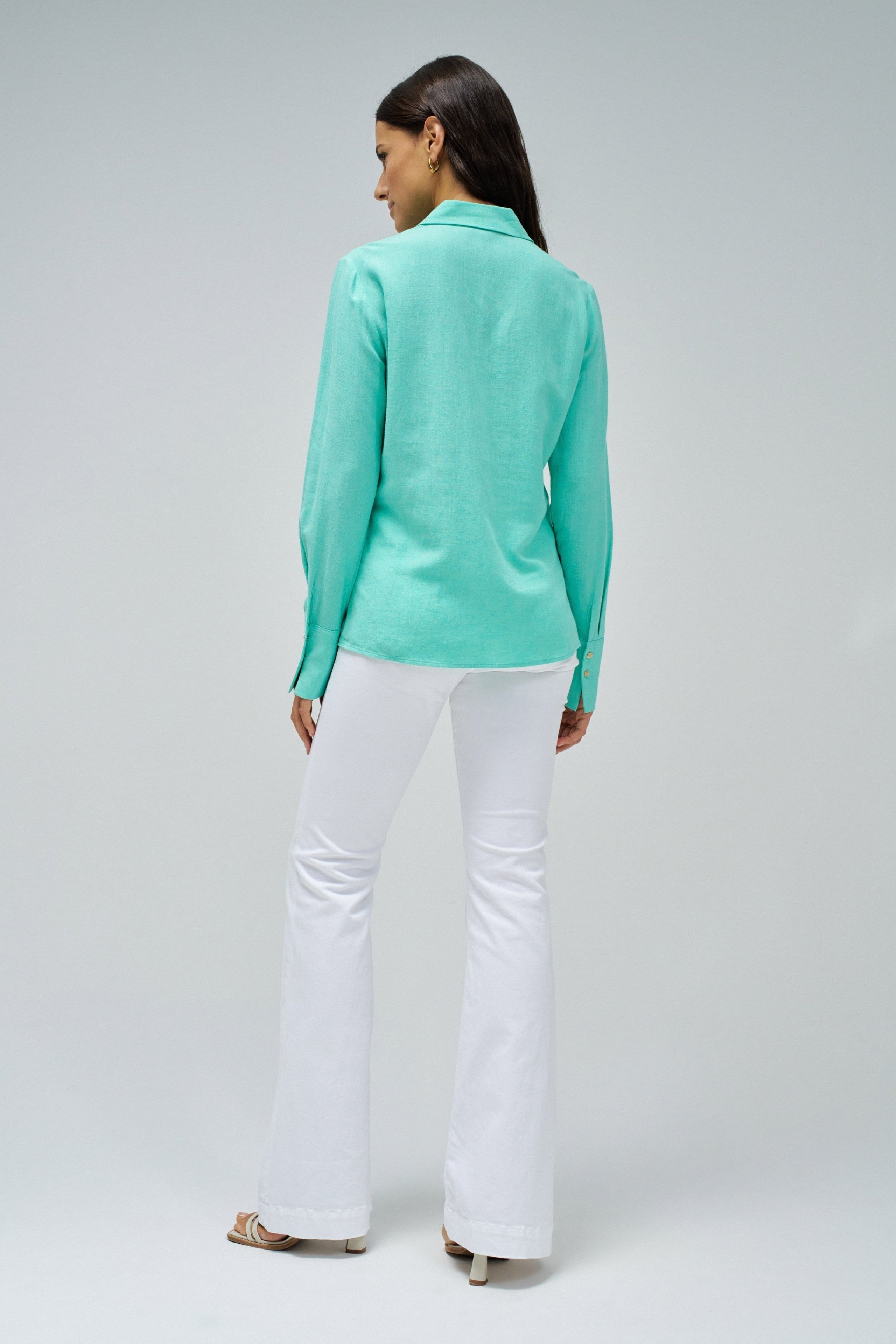 Linen Shirt in Light Green Shirts Salsa Jeans