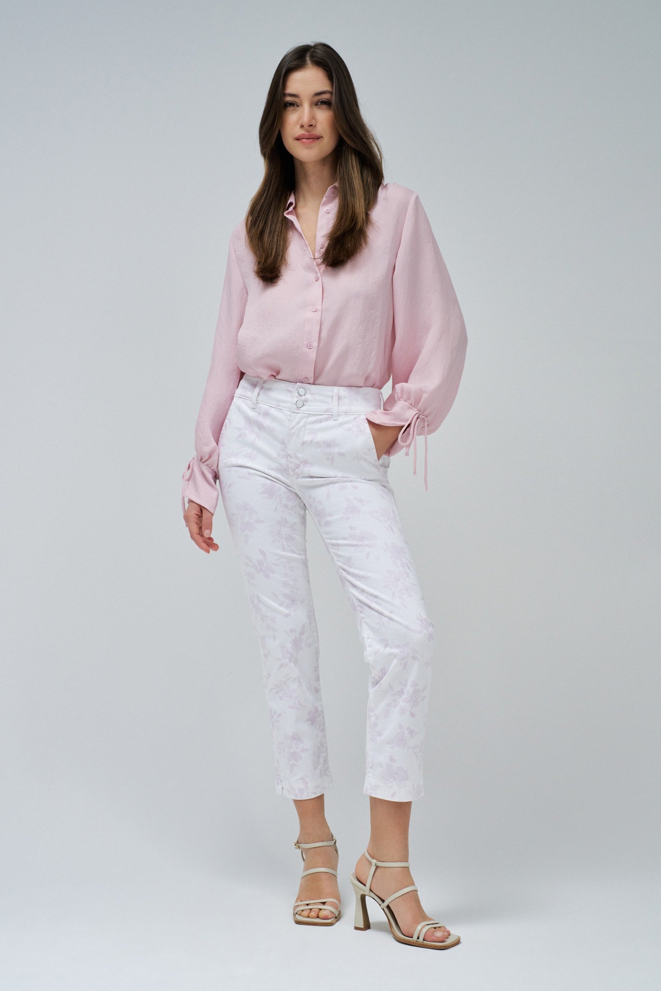 Secret Chino Print in Light Beige Pants Salsa Jeans