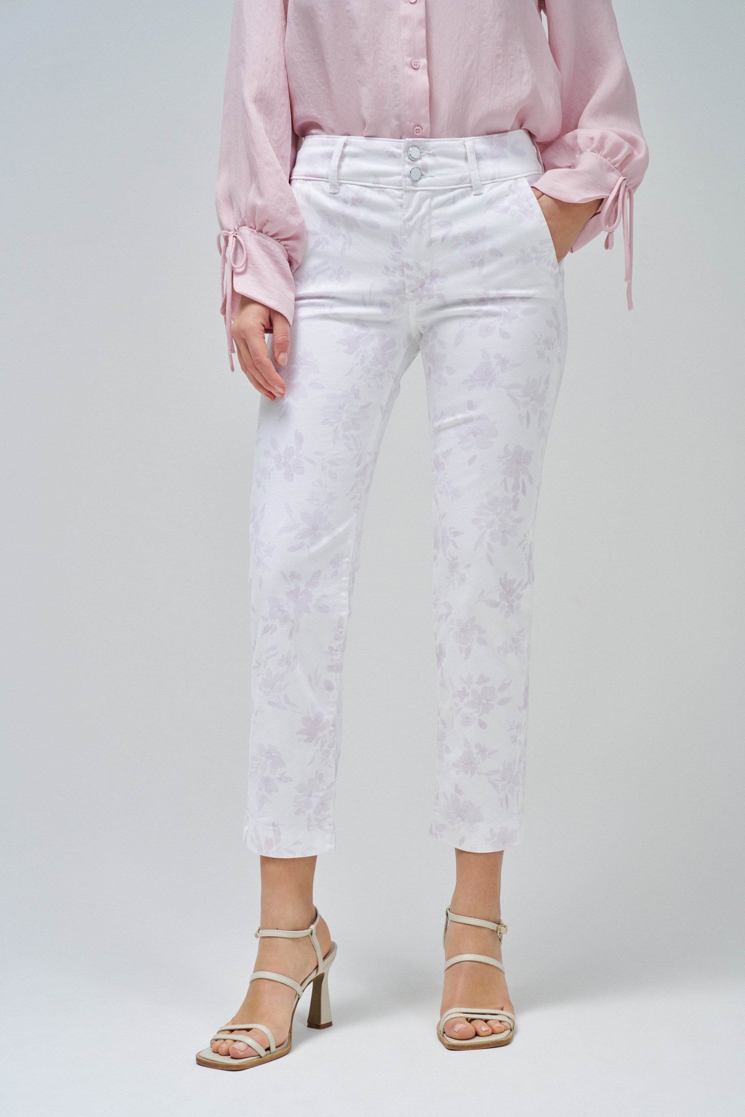 Secret Chino Print in Light Beige Pants Salsa Jeans