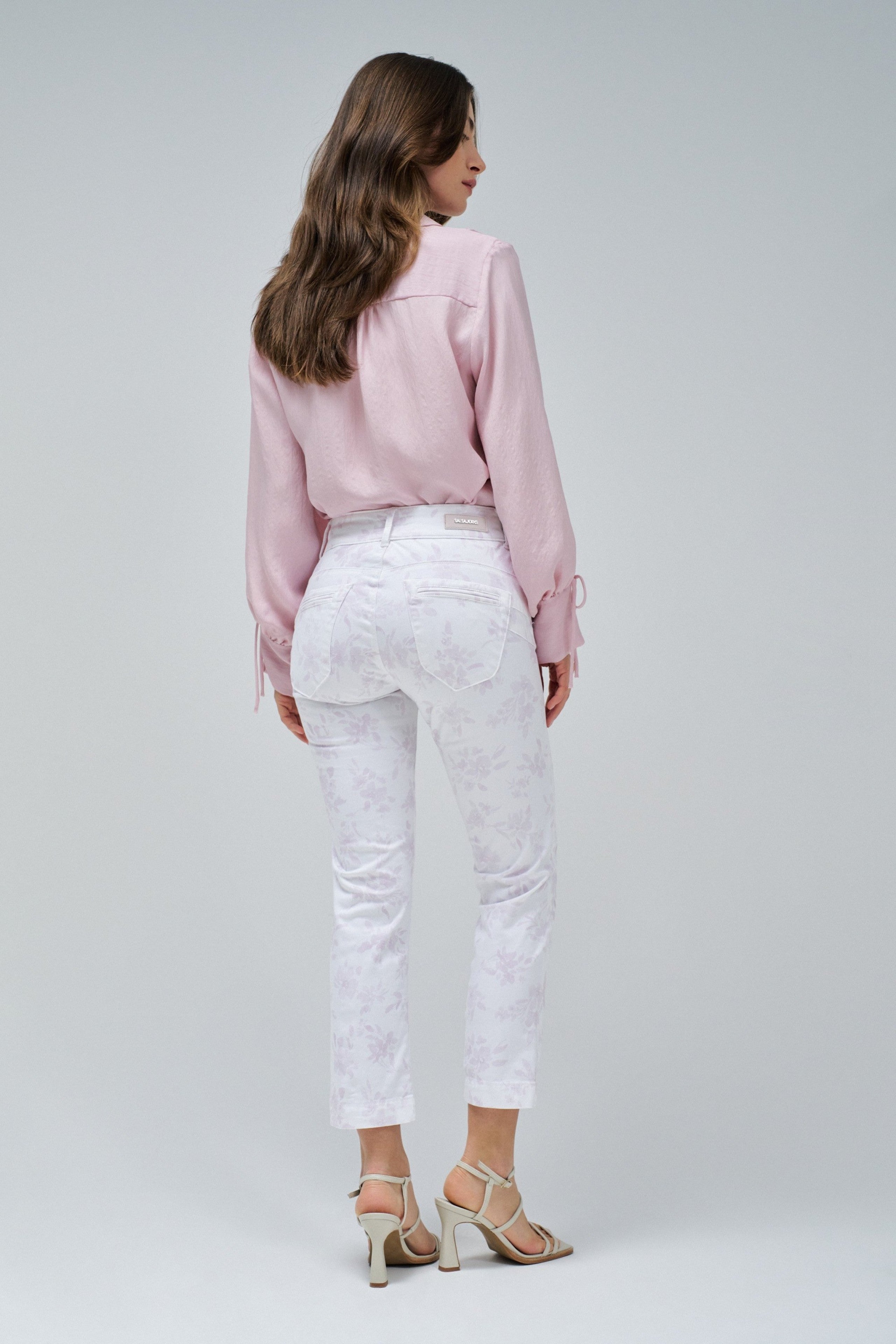 Secret Chino Print in Light Beige Pants Salsa Jeans