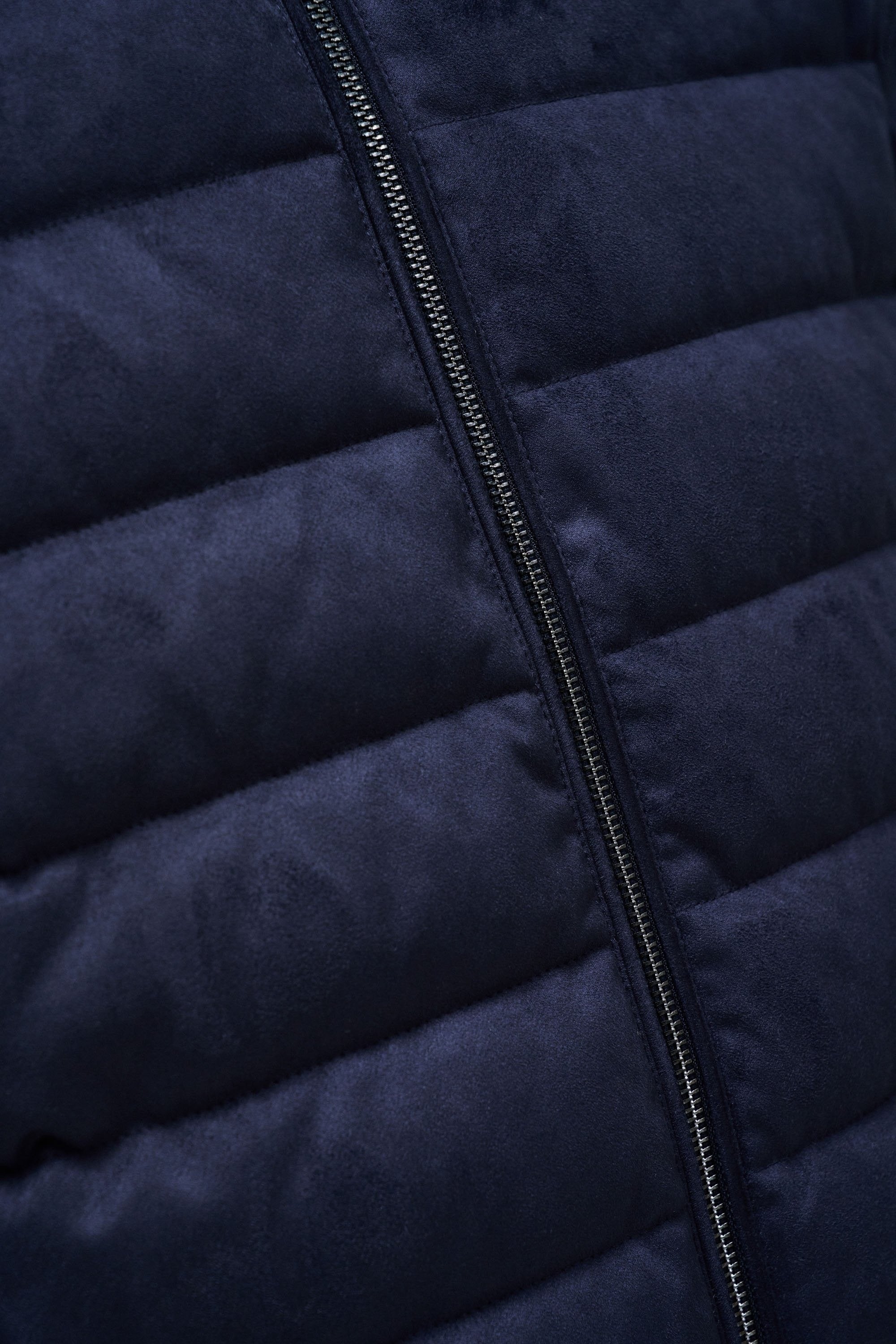 Suede Puffer Bomber Jacket in Dark Blue Jackets Salsa Jeans