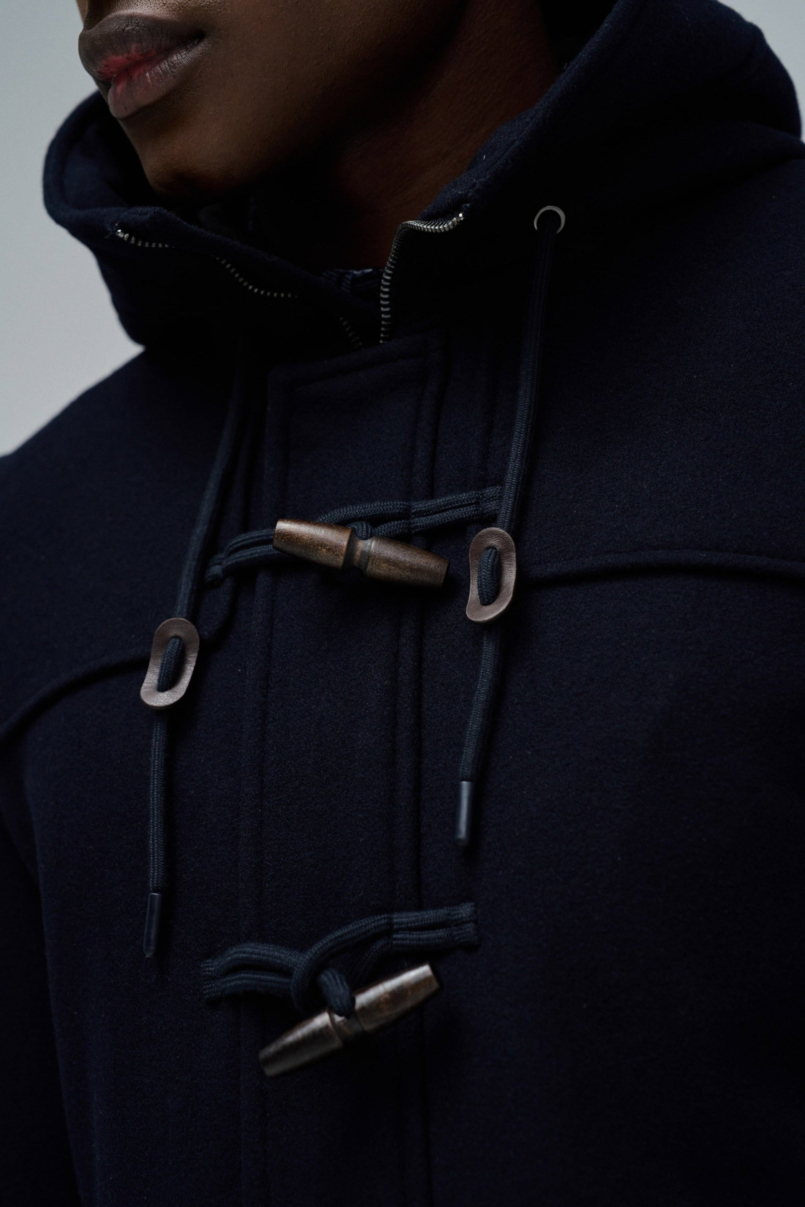 Wool Duffle Coat in Dark Blue Jackets Salsa Jeans