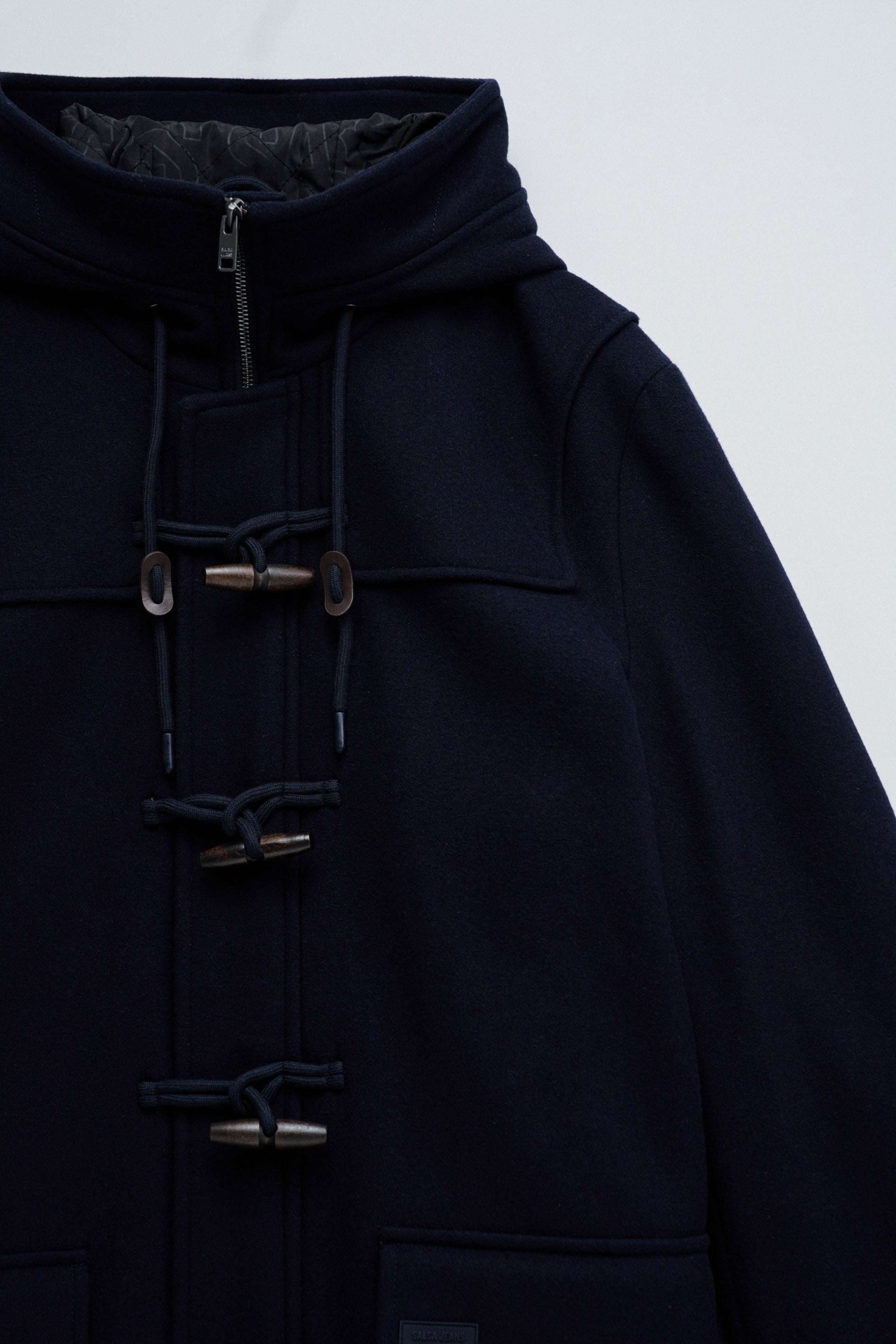 Wool Duffle Coat in Dark Blue Jackets Salsa Jeans