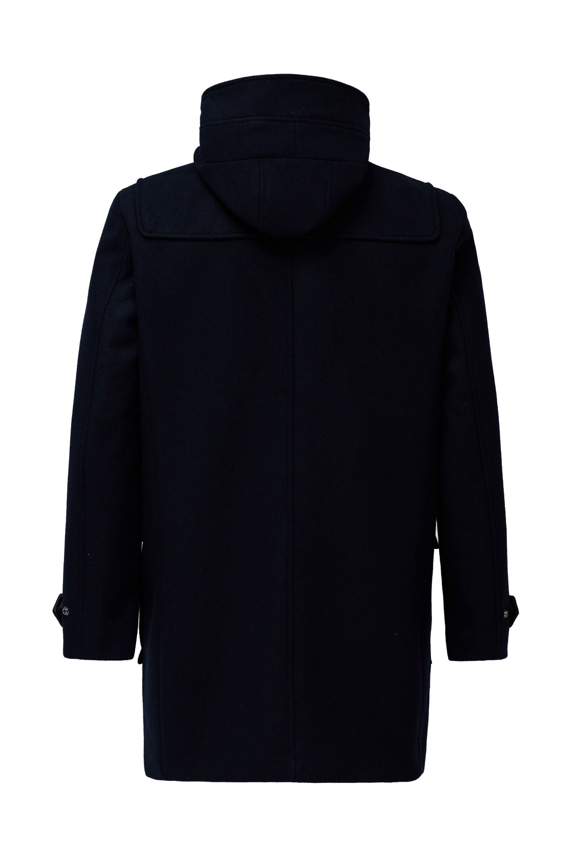 Wool Duffle Coat in Dark Blue