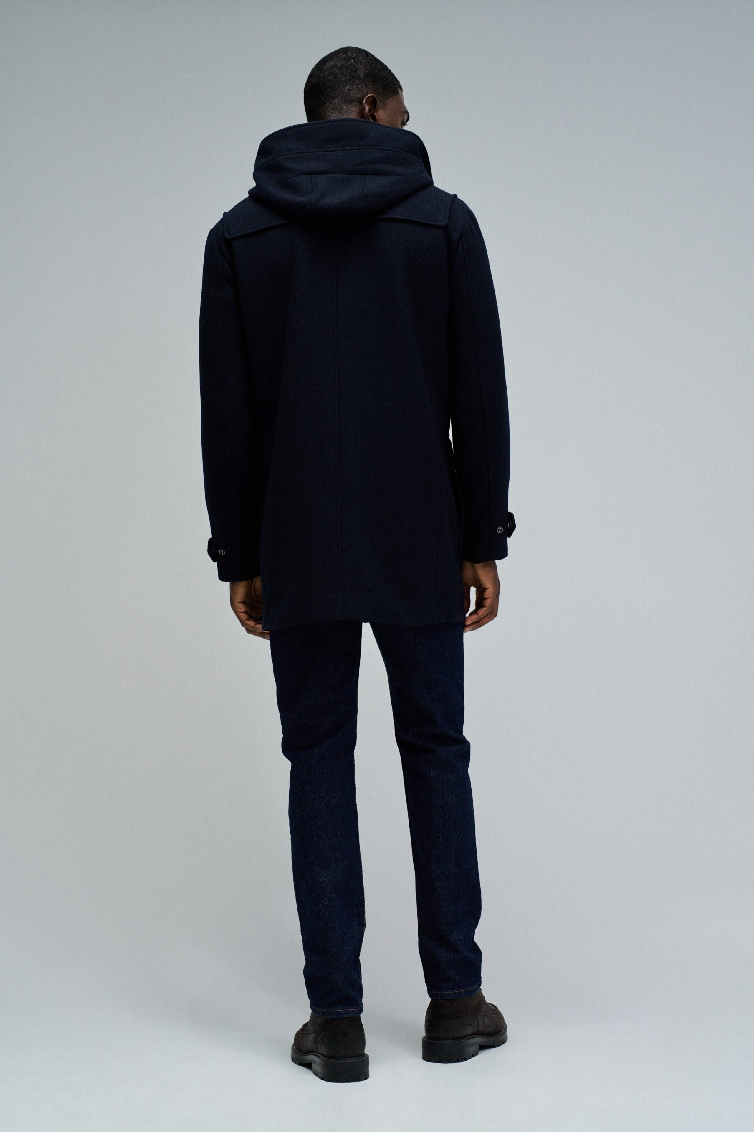 Wool Duffle Coat in Dark Blue Jackets Salsa Jeans