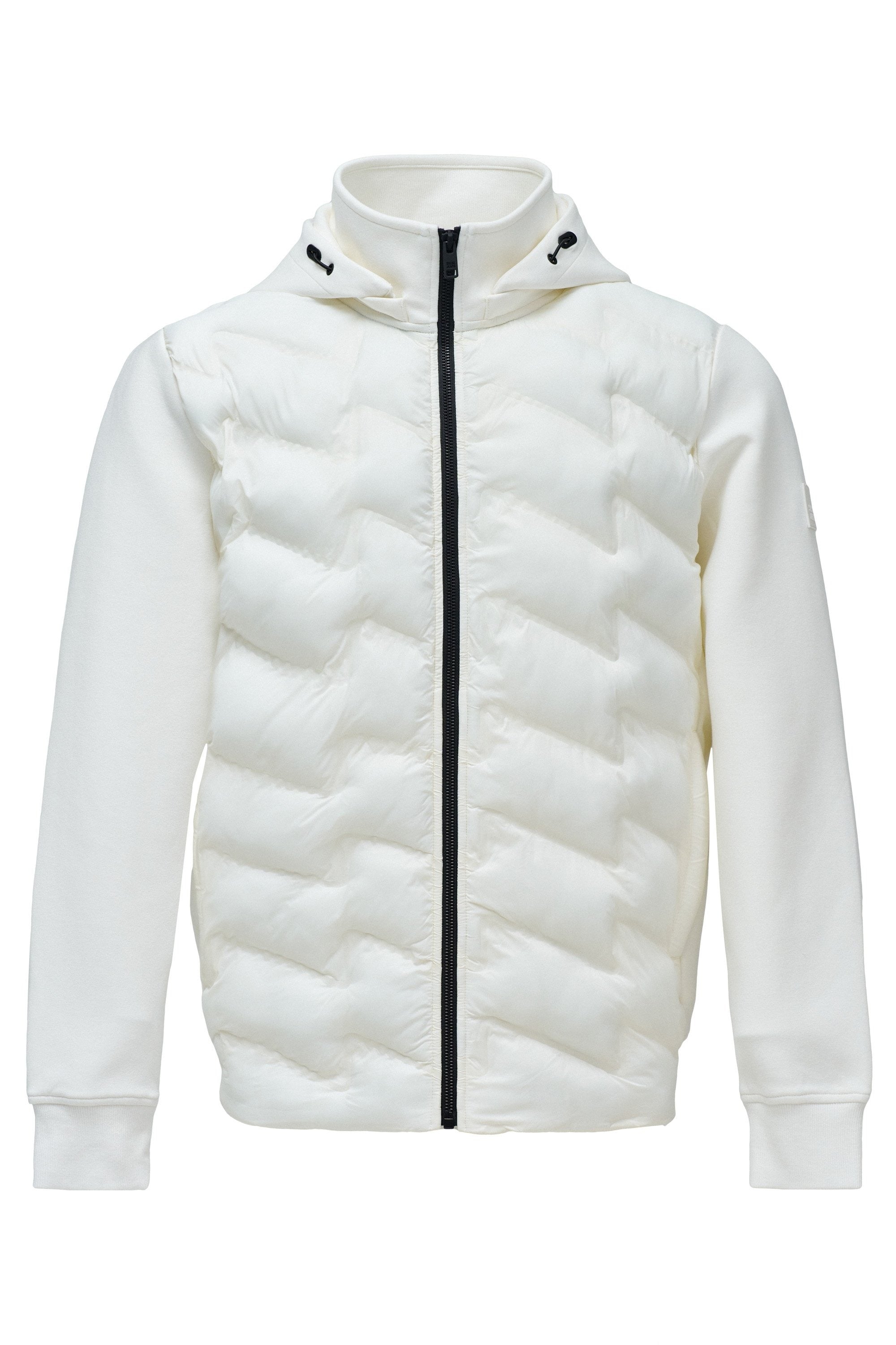Zip-Thru Padded Jumper Hoodie in Light Pearl V2 Jackets Salsa Jeans
