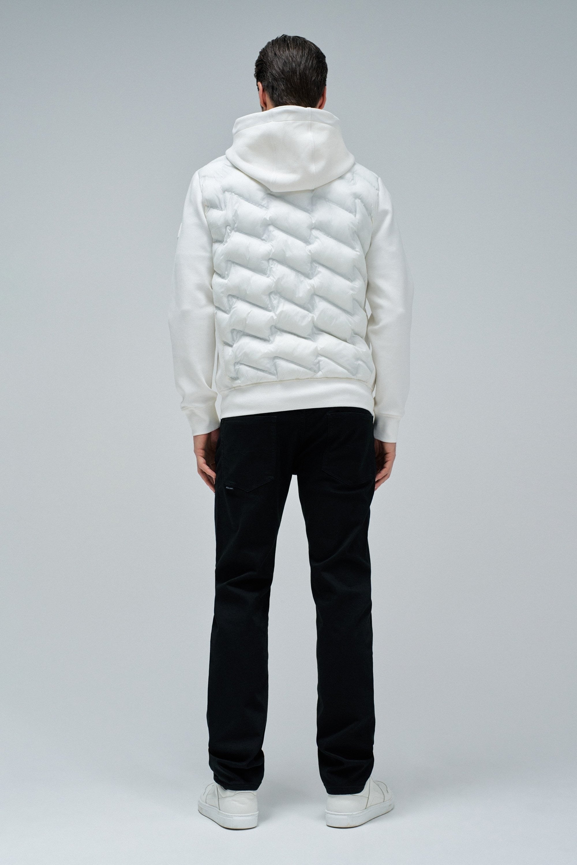 Zip-Thru Padded Jumper Hoodie in Light Pearl V2 Jackets Salsa Jeans