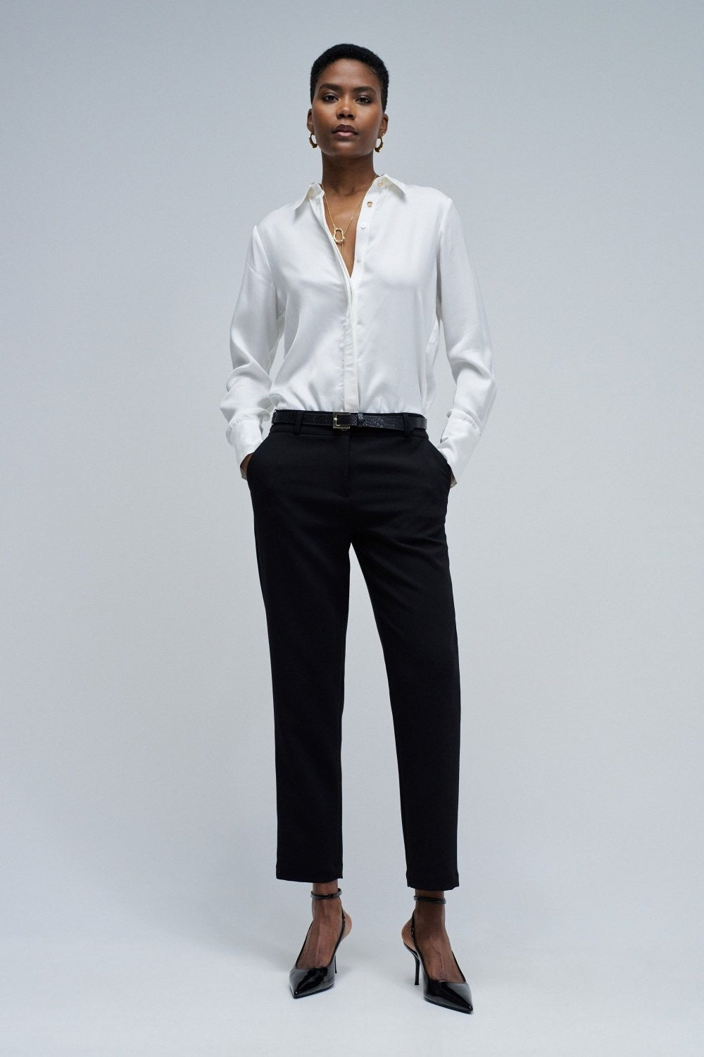 Basic High Waist Chino in Black Pants Salsa Jeans