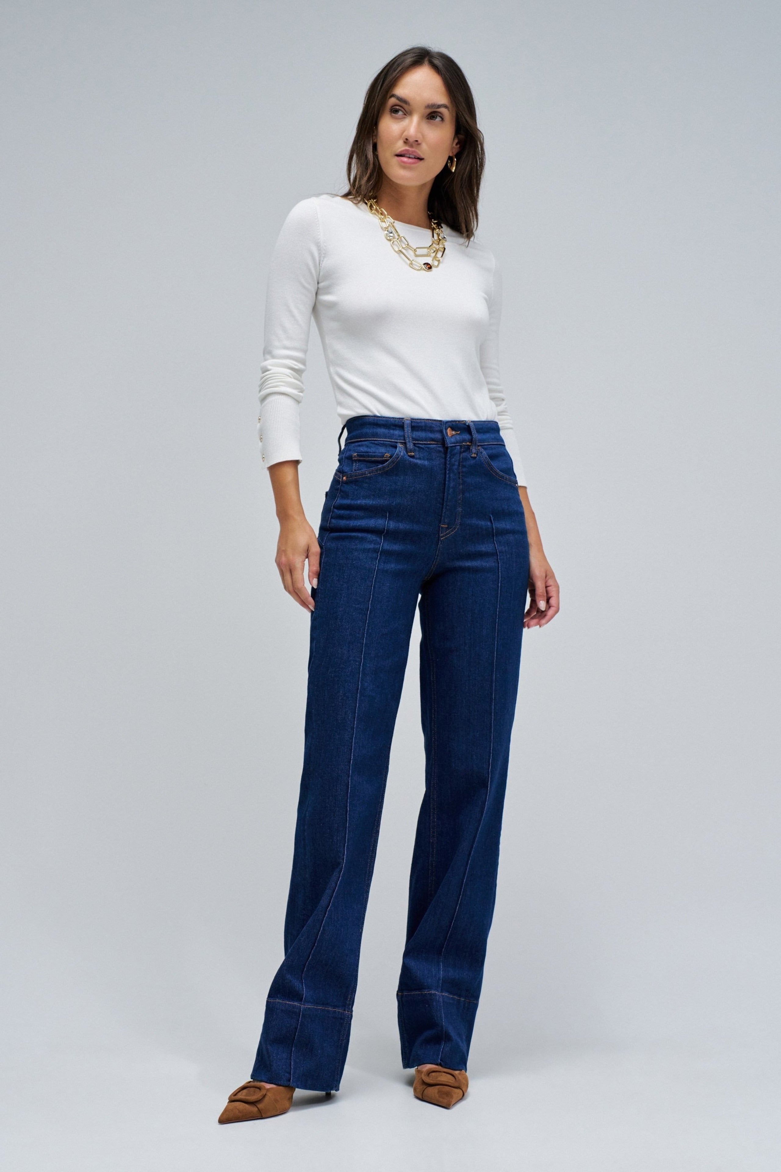 Basic Long Sleeve in Light Pearl Sweater Salsa Jeans