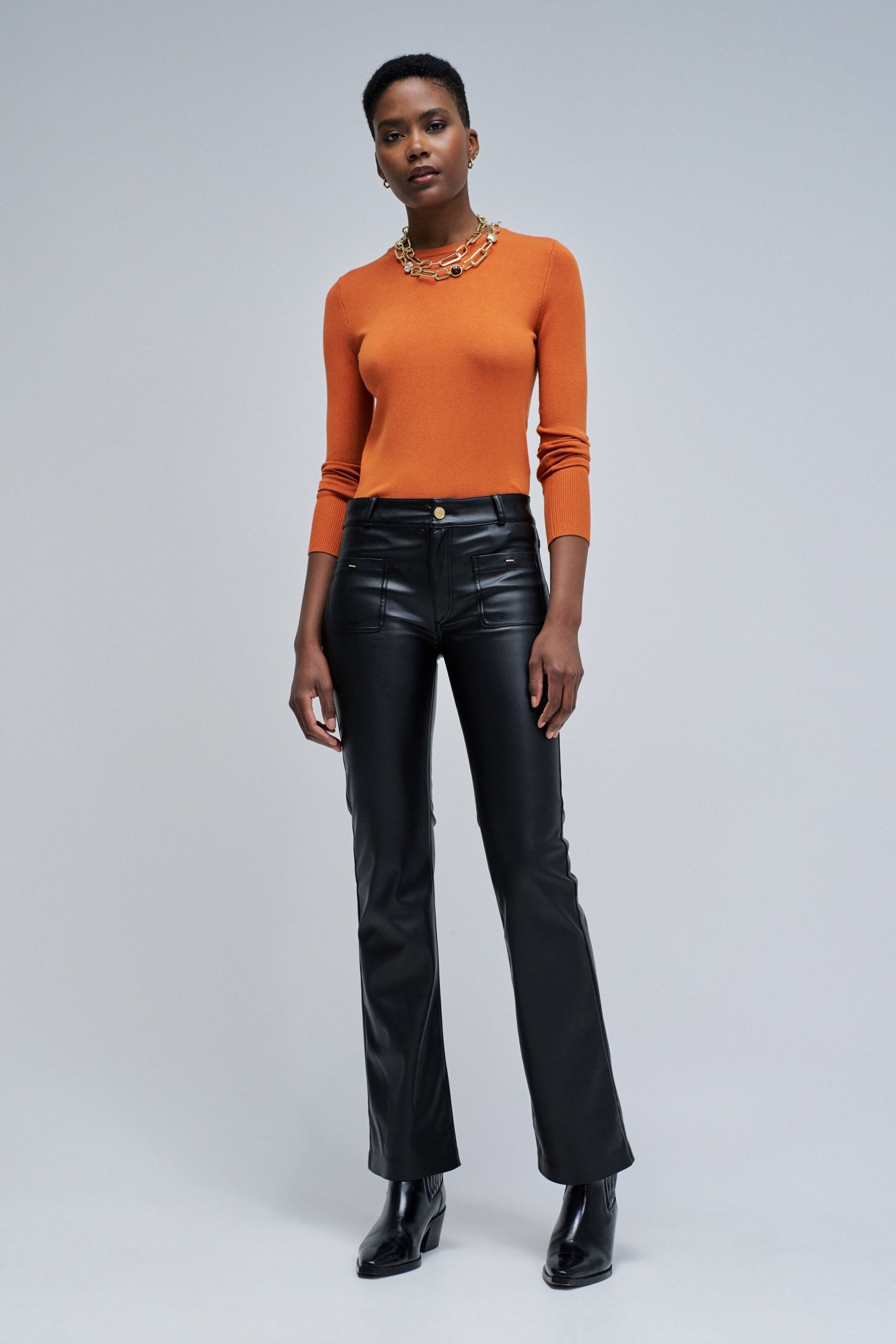 Basic Long Sleeve in Medium Orange Sweater Salsa Jeans