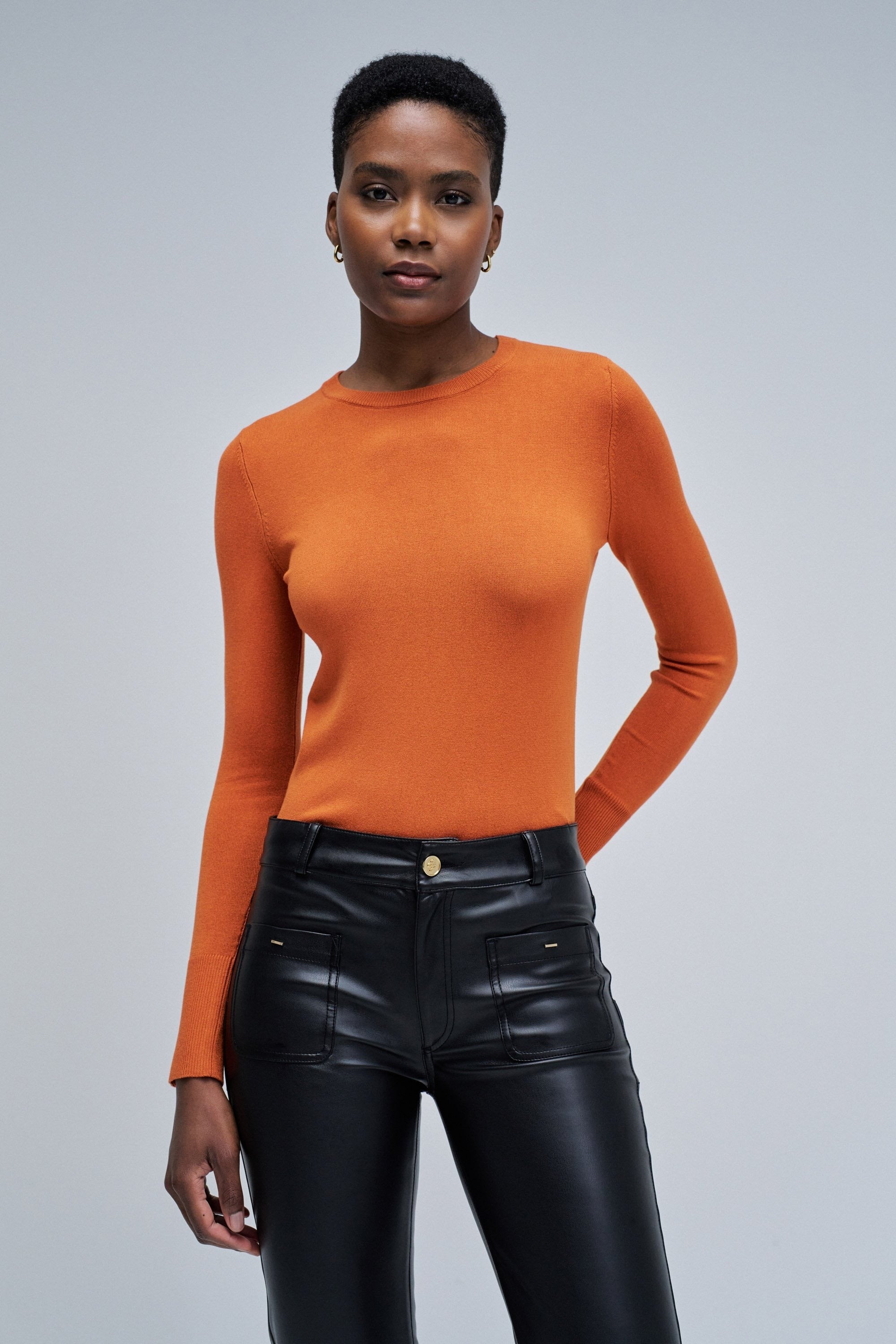 Basic Long Sleeve in Medium Orange Sweater Salsa Jeans