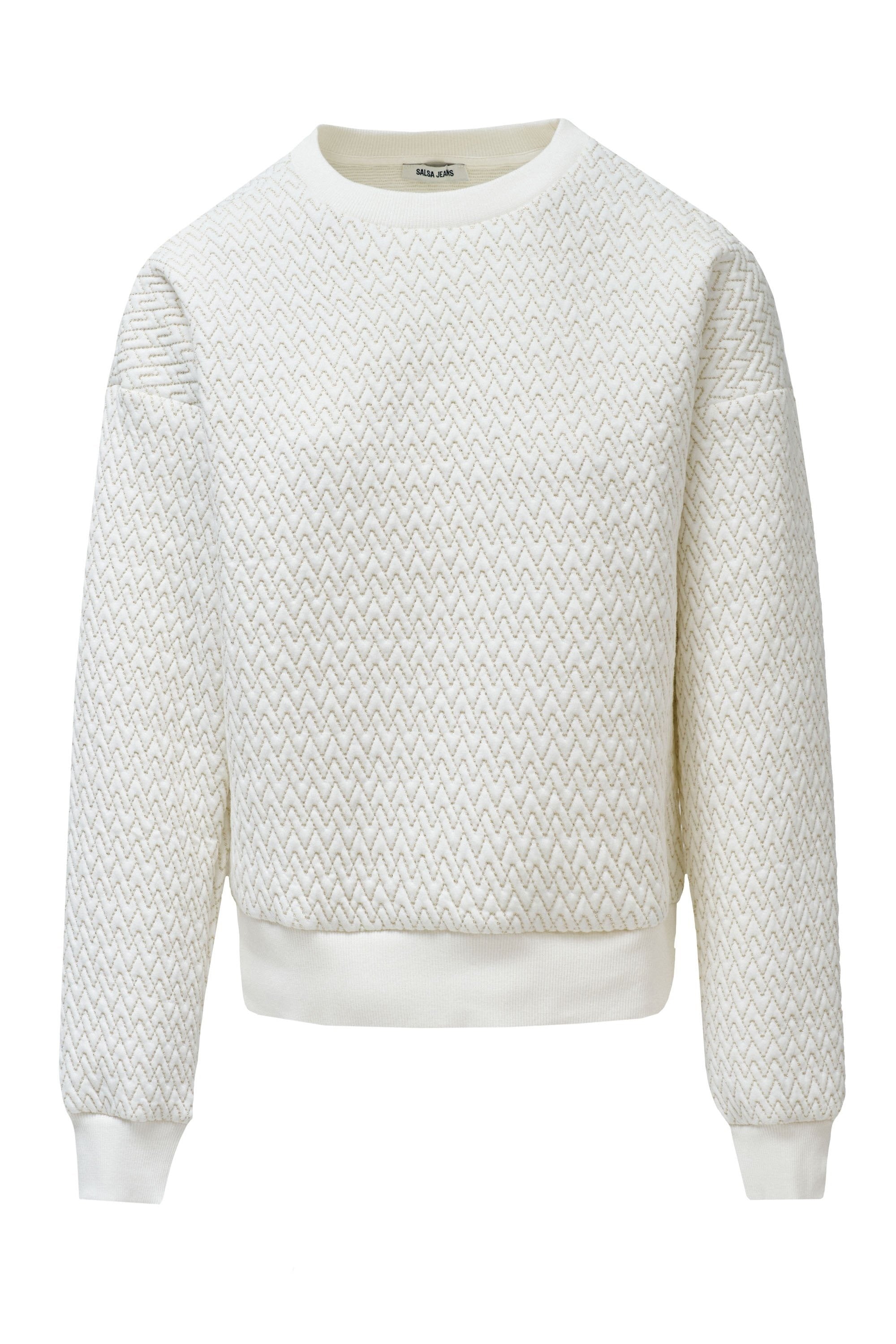 Lurex Jacquard Sweatshirt in Light Pearl V2 Sweatshirts Salsa Jeans