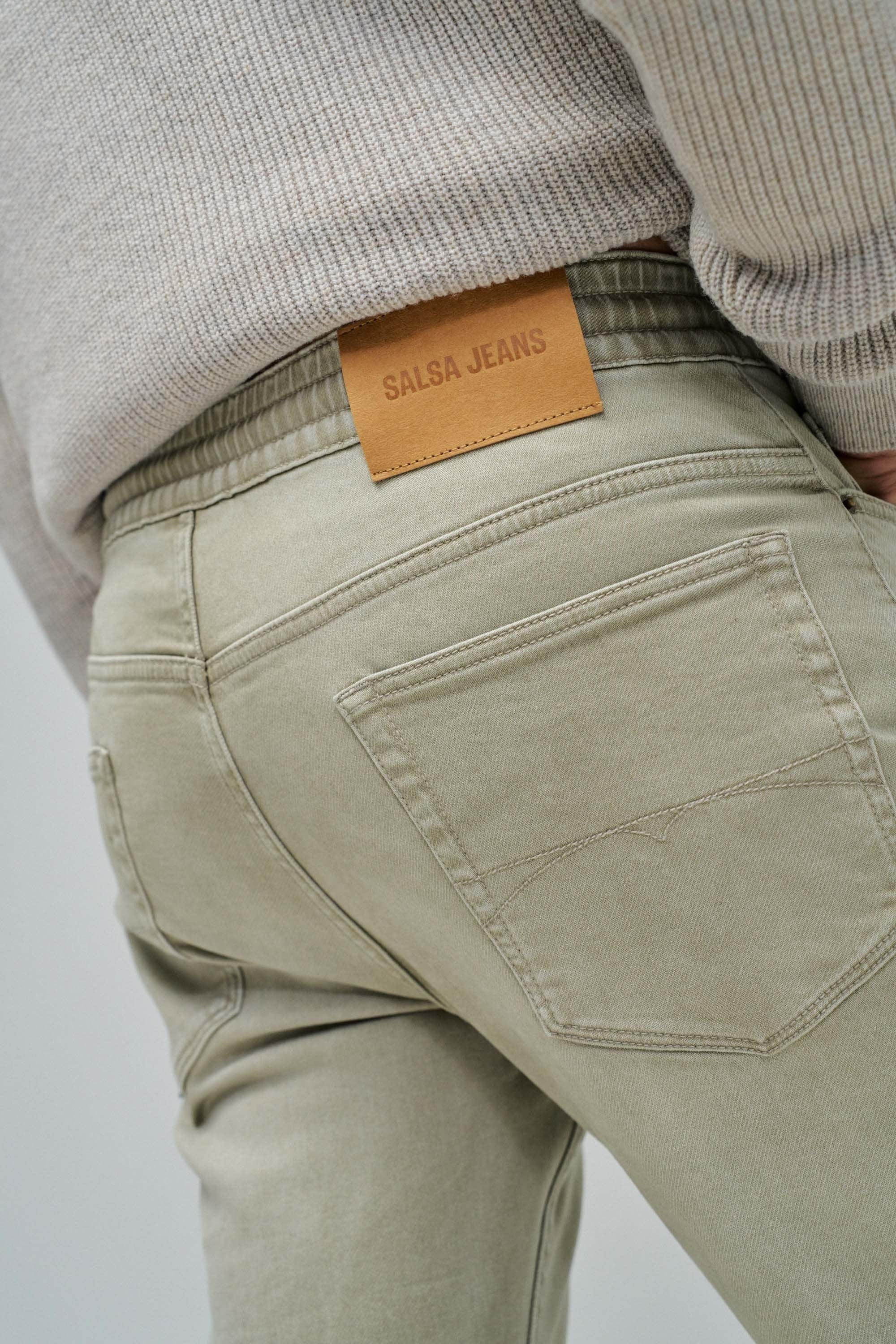 Jogger Pants S-Activ Washed in Light Green Pants Salsa Jeans