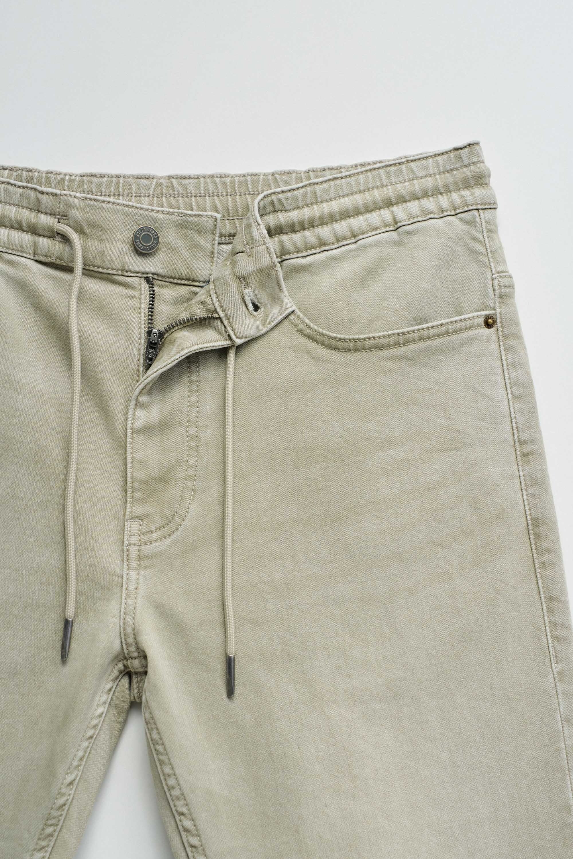 Jogger Pants S-Activ Washed in Light Green Pants Salsa Jeans