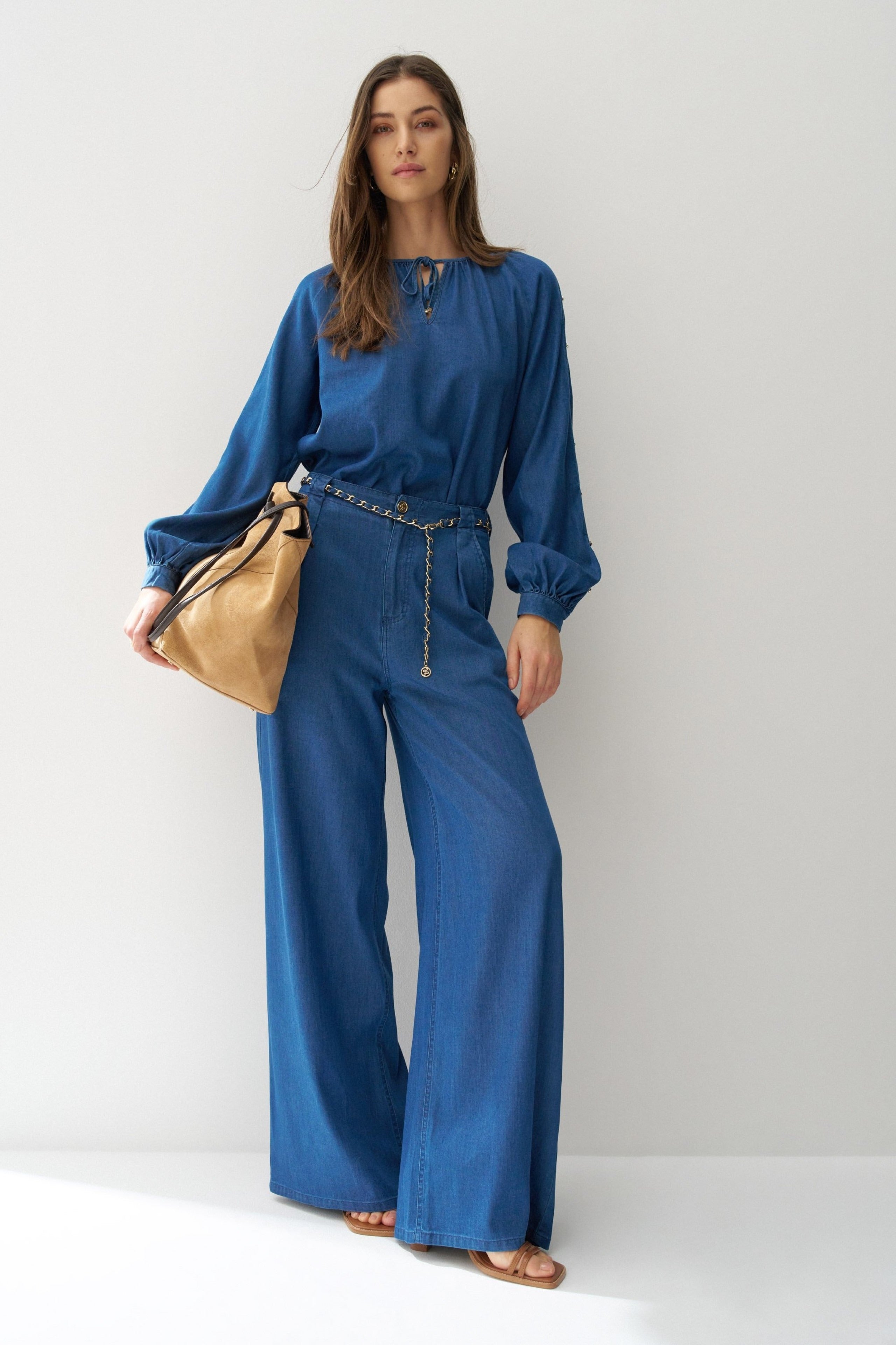 Chino chain belt in dark wash