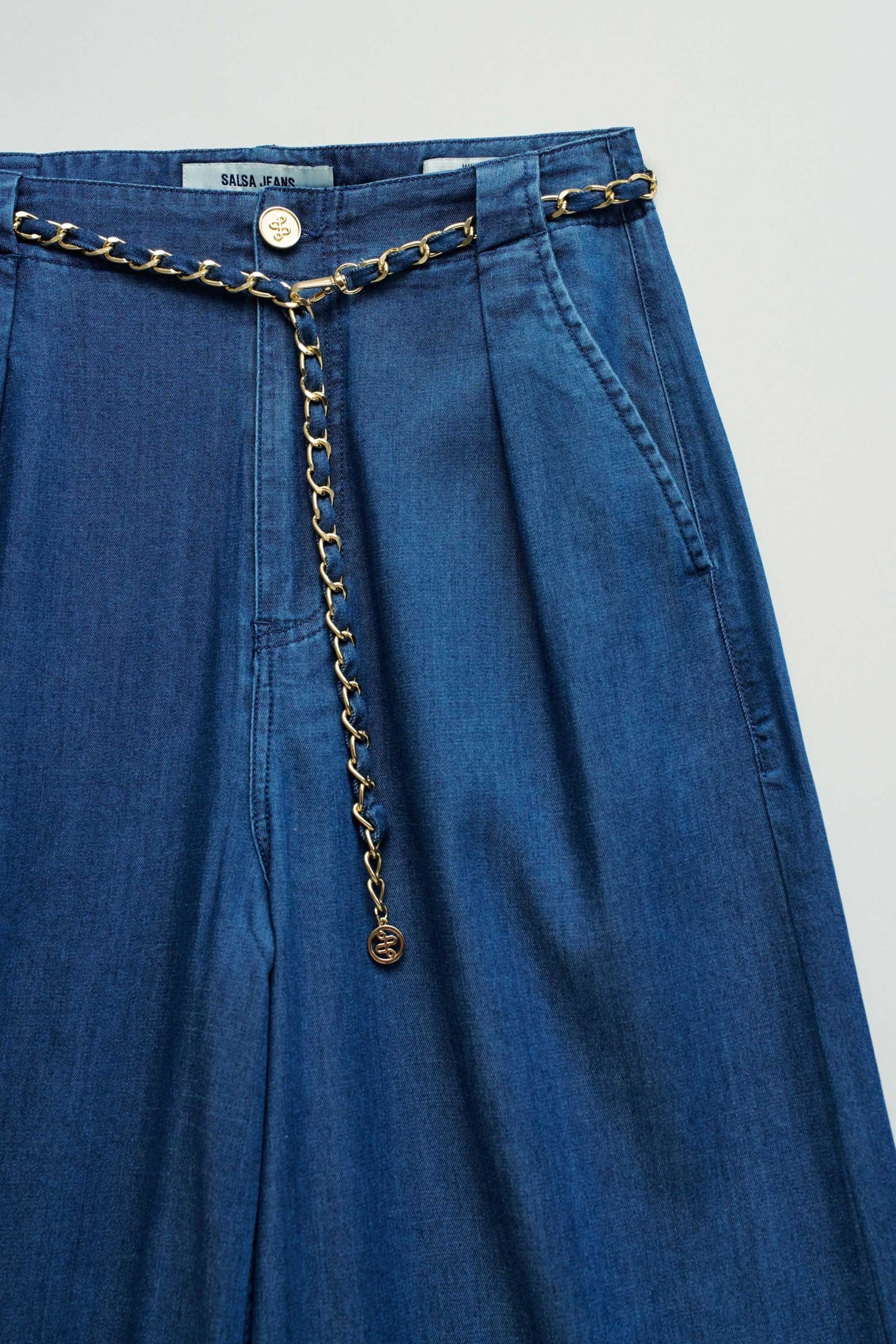 Chino chain belt in dark wash