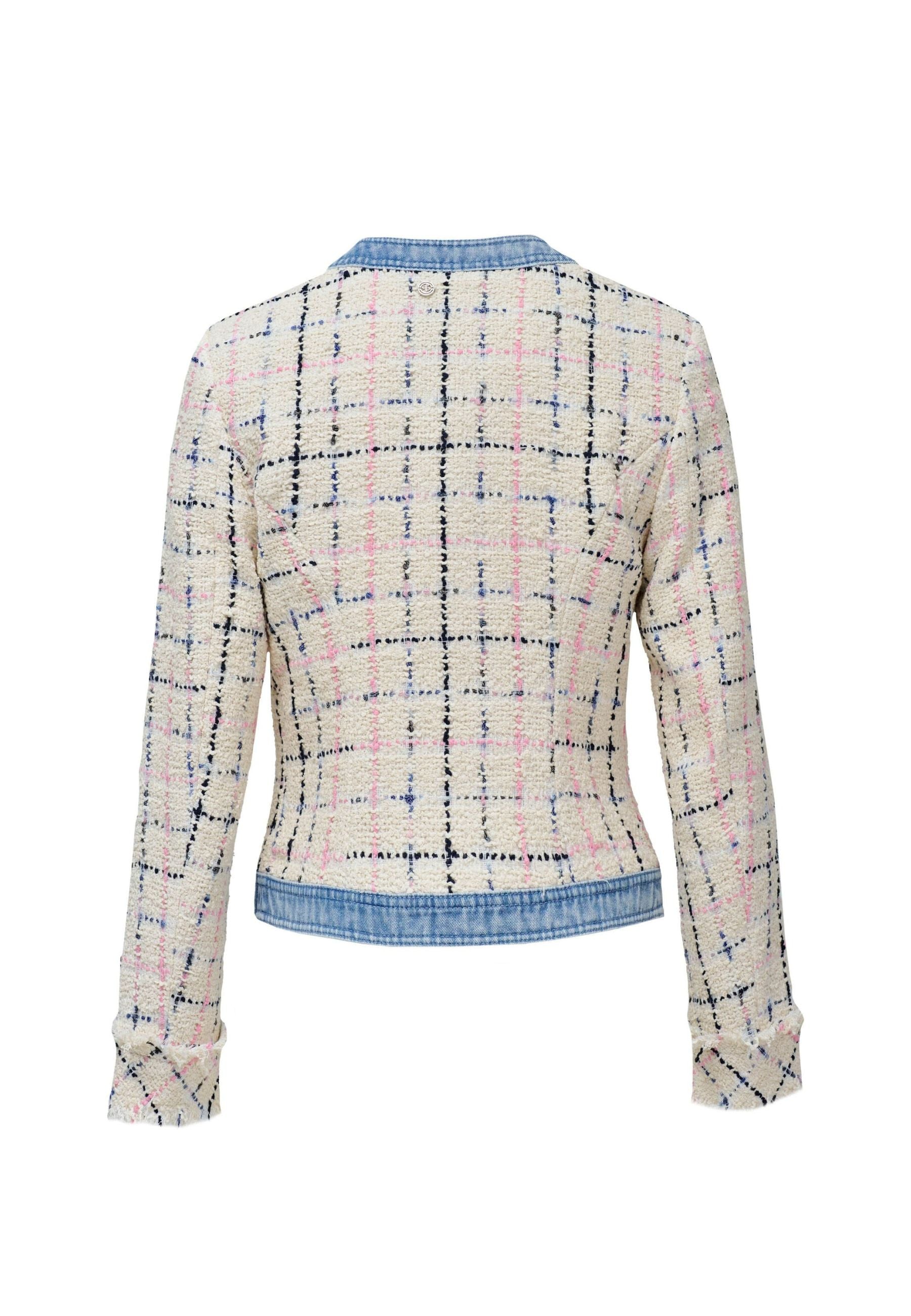 Chanel-style tweed jacket in light beige V2 jackets Salsa Jeans