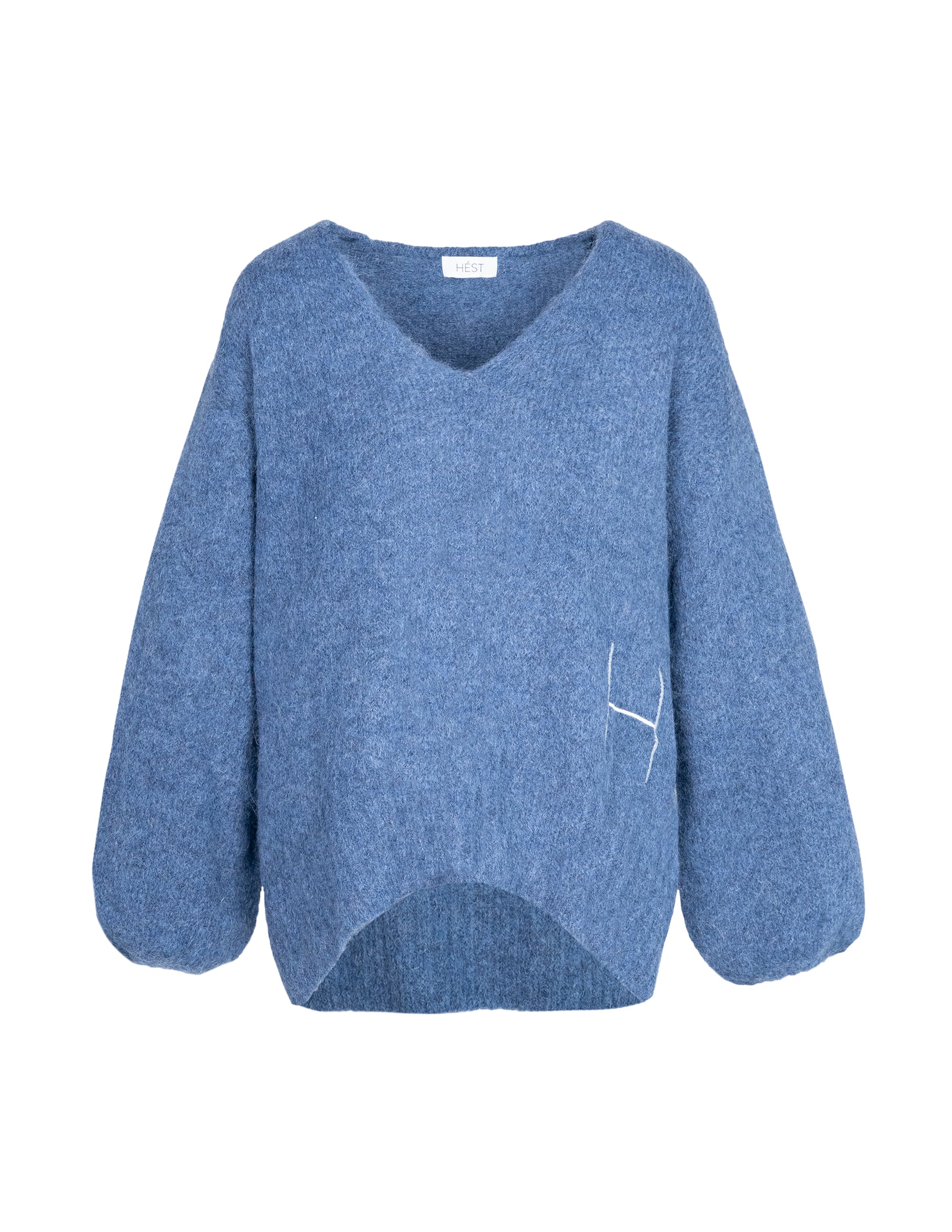 SOFIE V-neck Sweater in Blue Sweater Hést