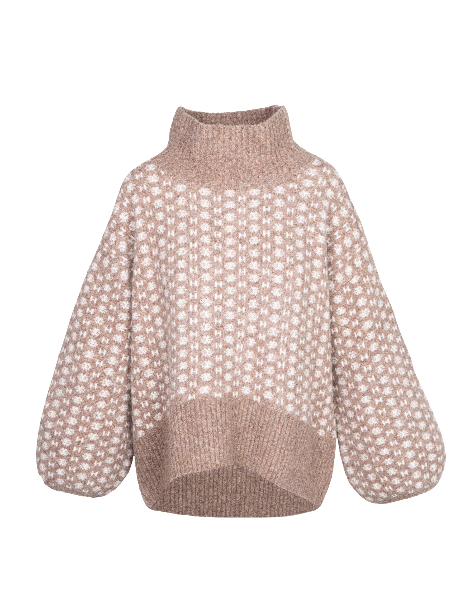 LOGO Sweater in Brown melange/white Sweater Hést