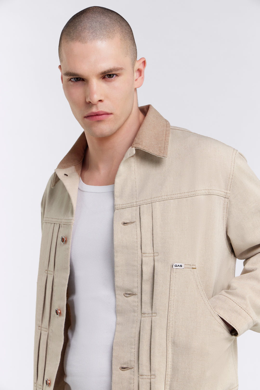 Frank Jacket in Bicolor Beige Jackets GAS