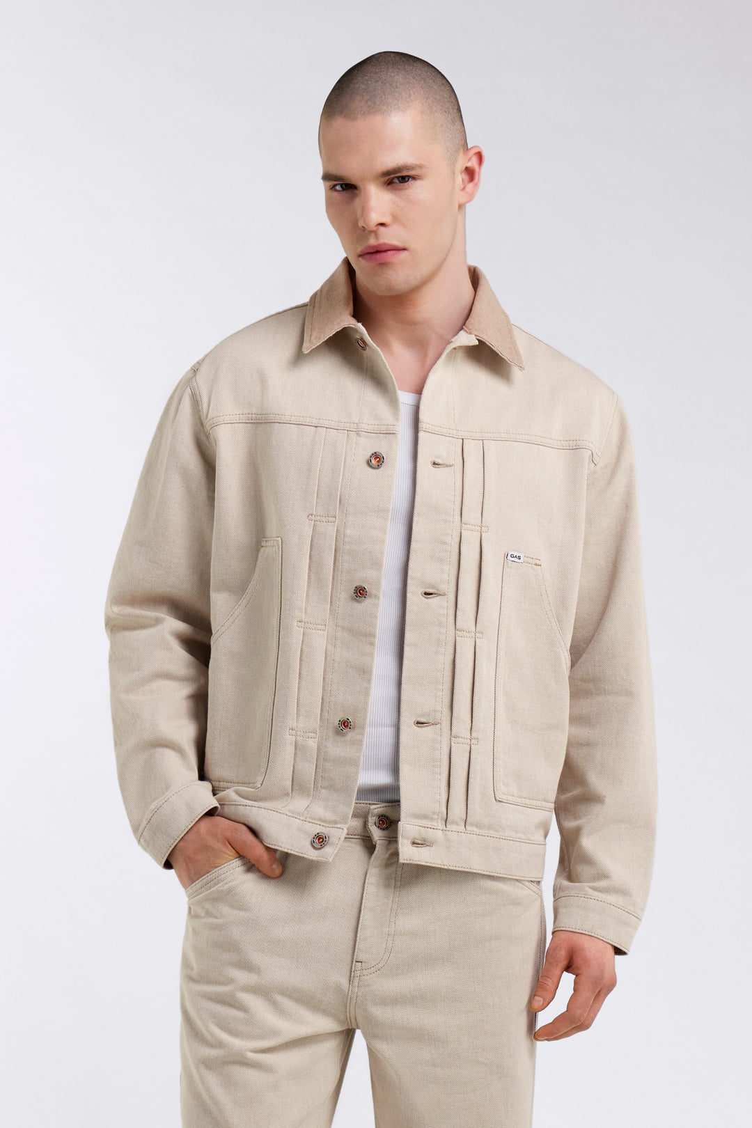 Frank Jacket in Bicolor Beige Jackets GAS