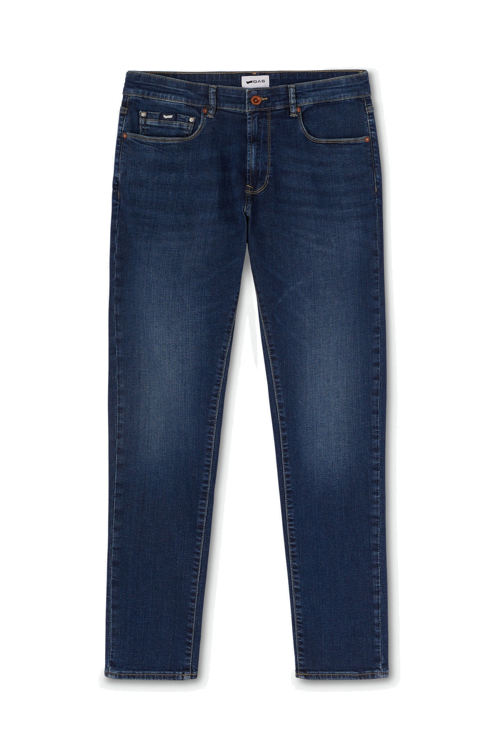 Sax Zip Rev 5 Pocket in Rags Mid Dark Jeans GAS