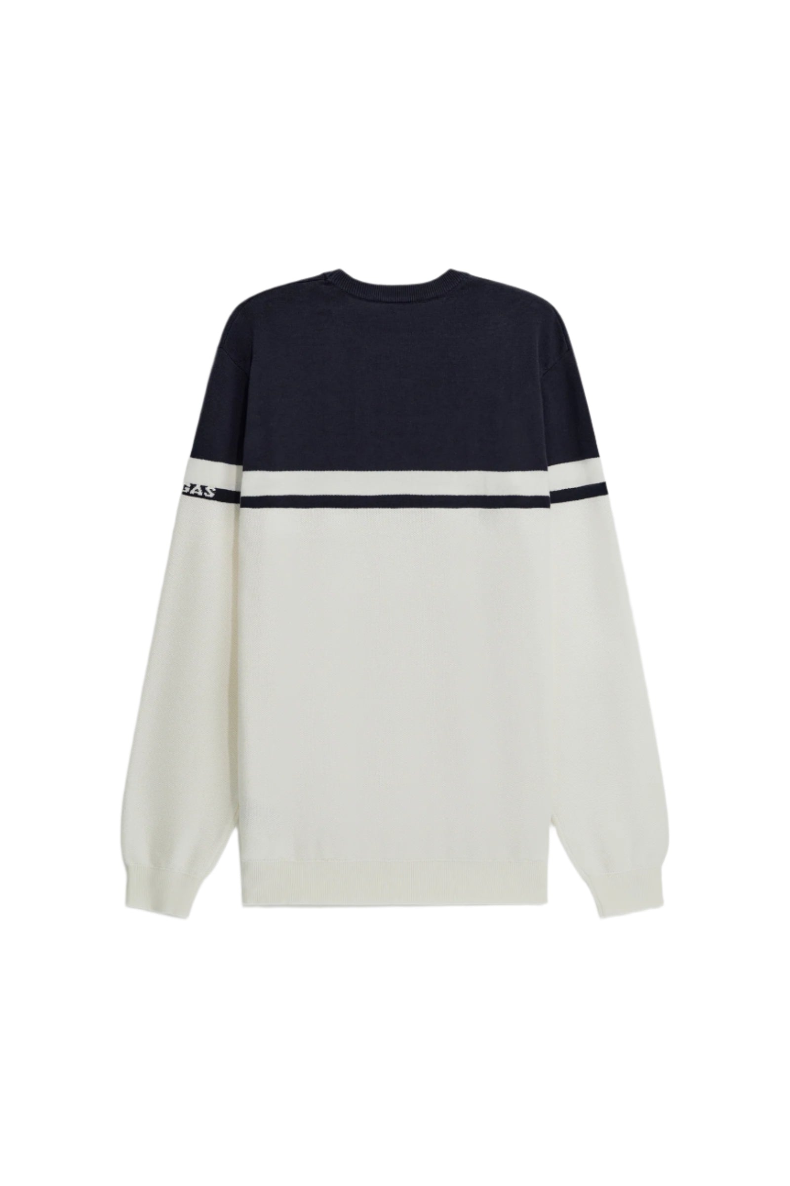 Avier Round Neck in Navy Blue / Snow White Sweater GAS