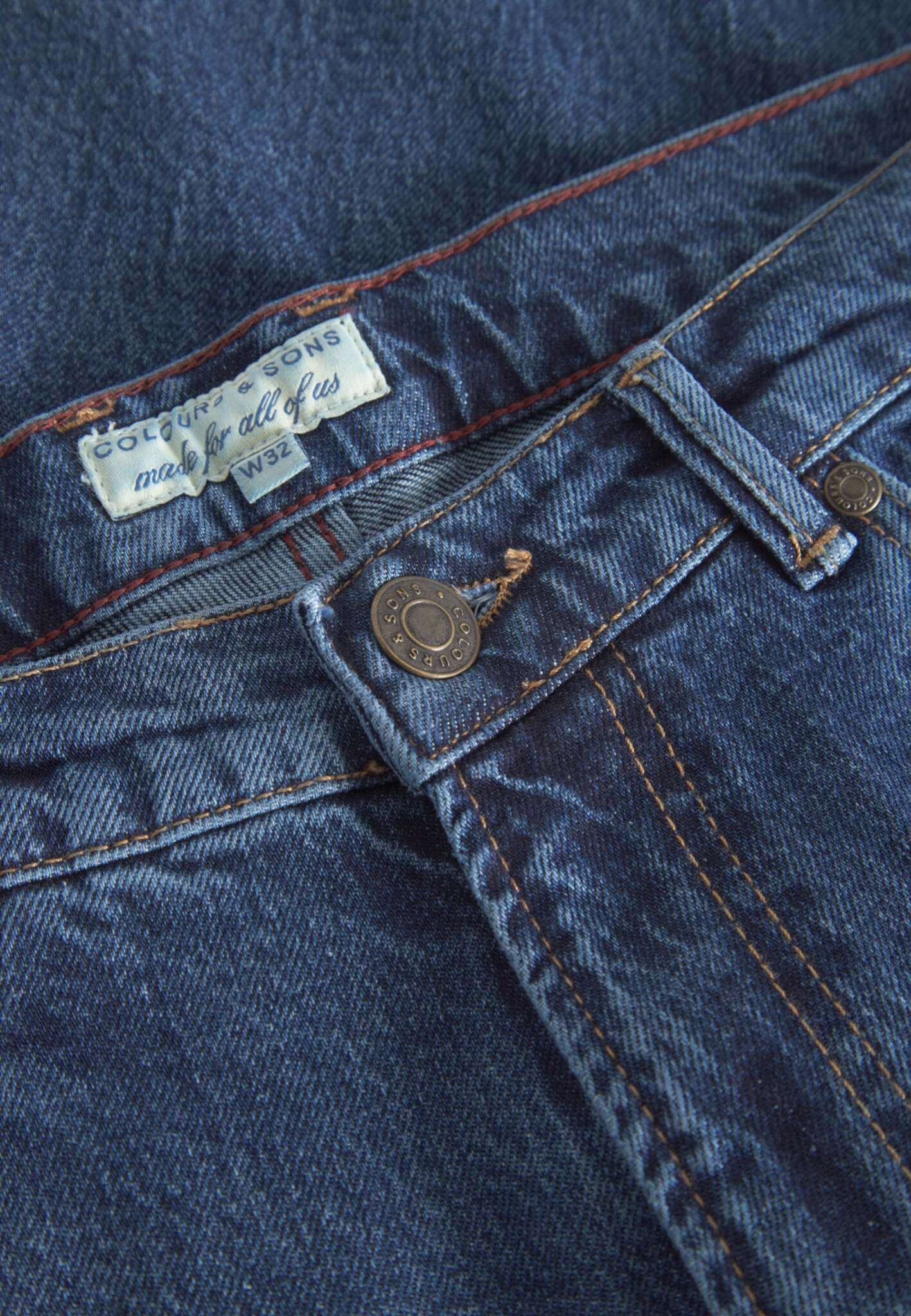 Dark Blue Denim Cropped Jeans Colours and Sons